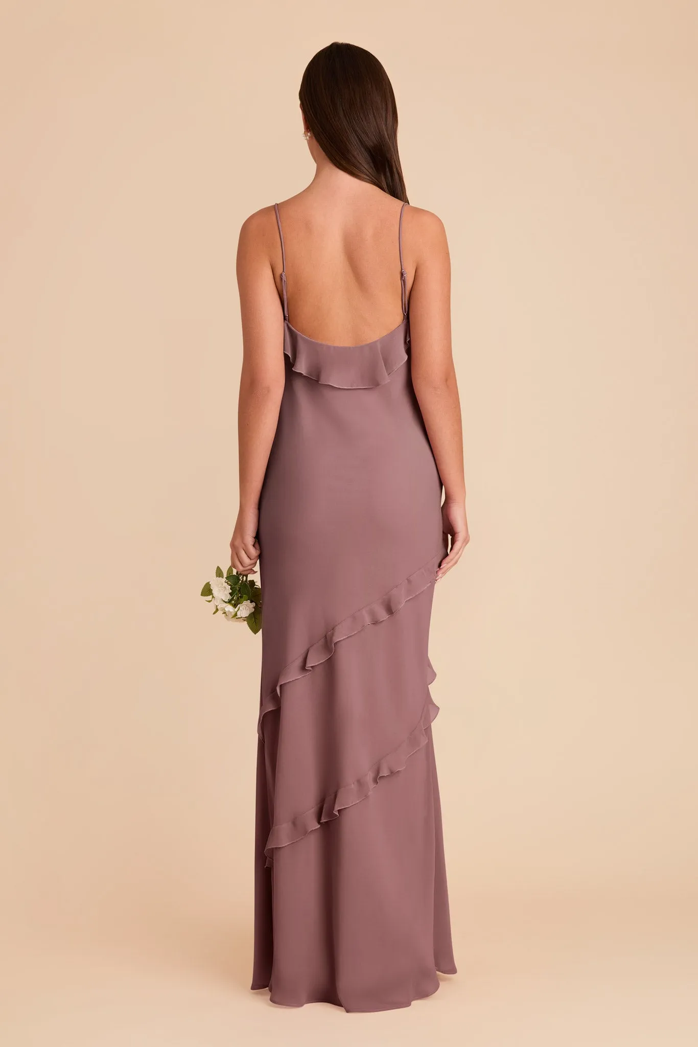 Valentina Chiffon Dress - Dark Mauve sold by Birdy Grey product image thumbnail 5
