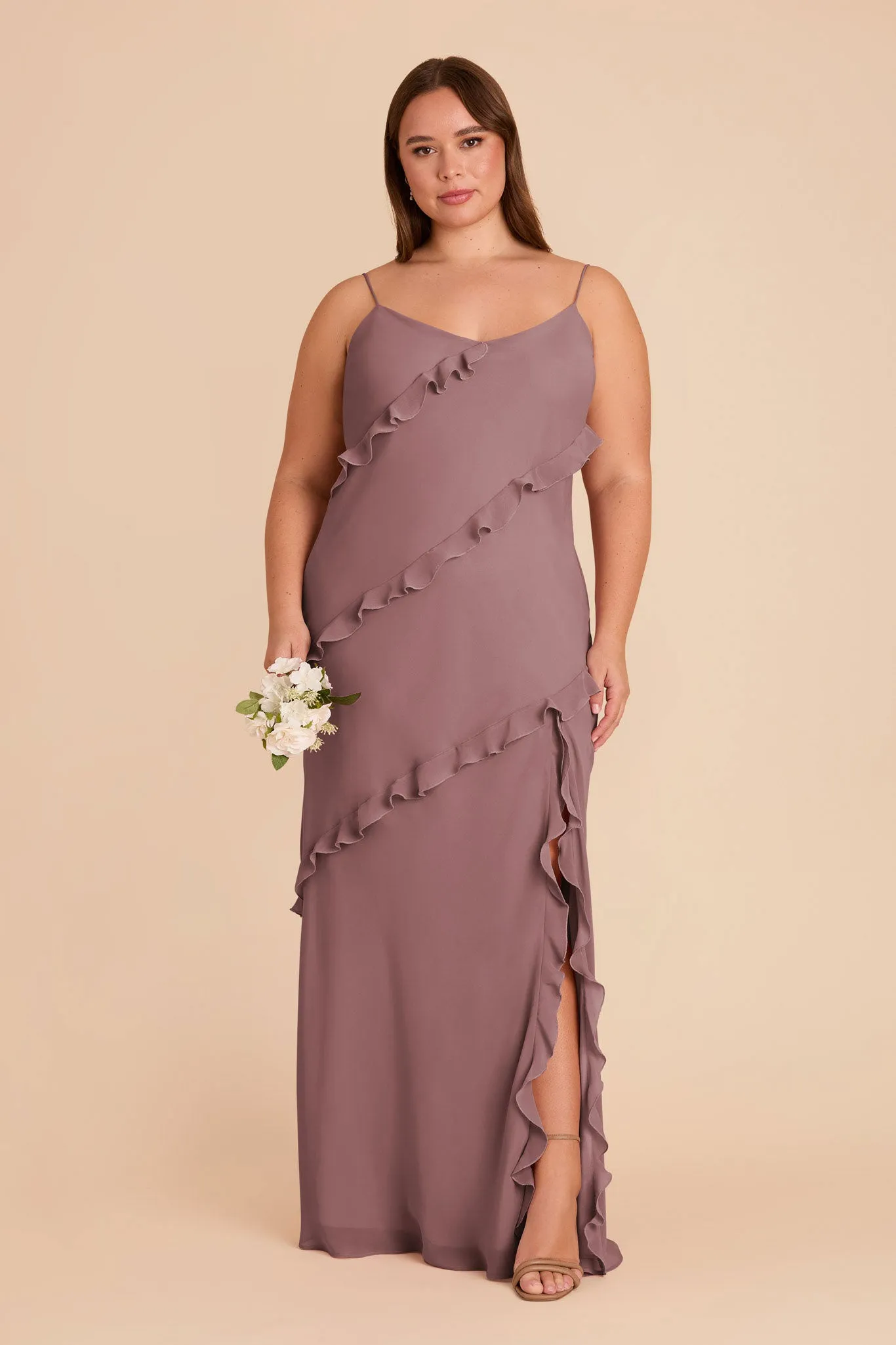 Valentina Chiffon Dress - Dark Mauve sold by Birdy Grey product image thumbnail 2