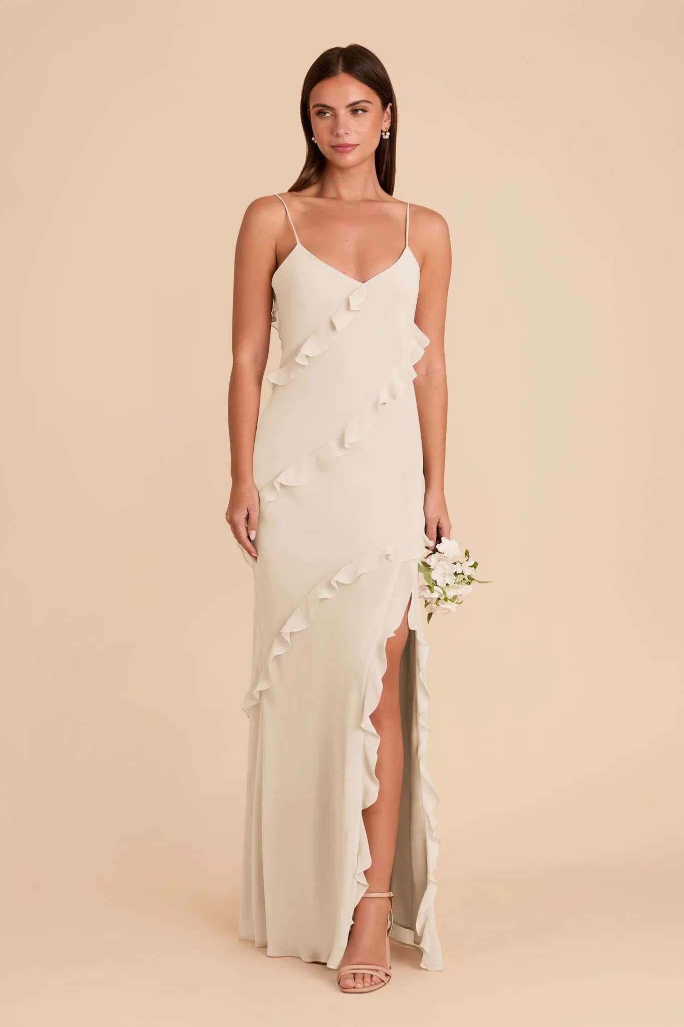 Valentina Chiffon Dress - Champagne sold by Birdy Grey product image thumbnail 3