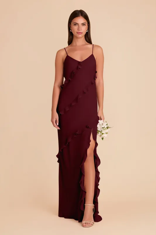 Valentina Chiffon Dress - Cabernet sold by Birdy Grey