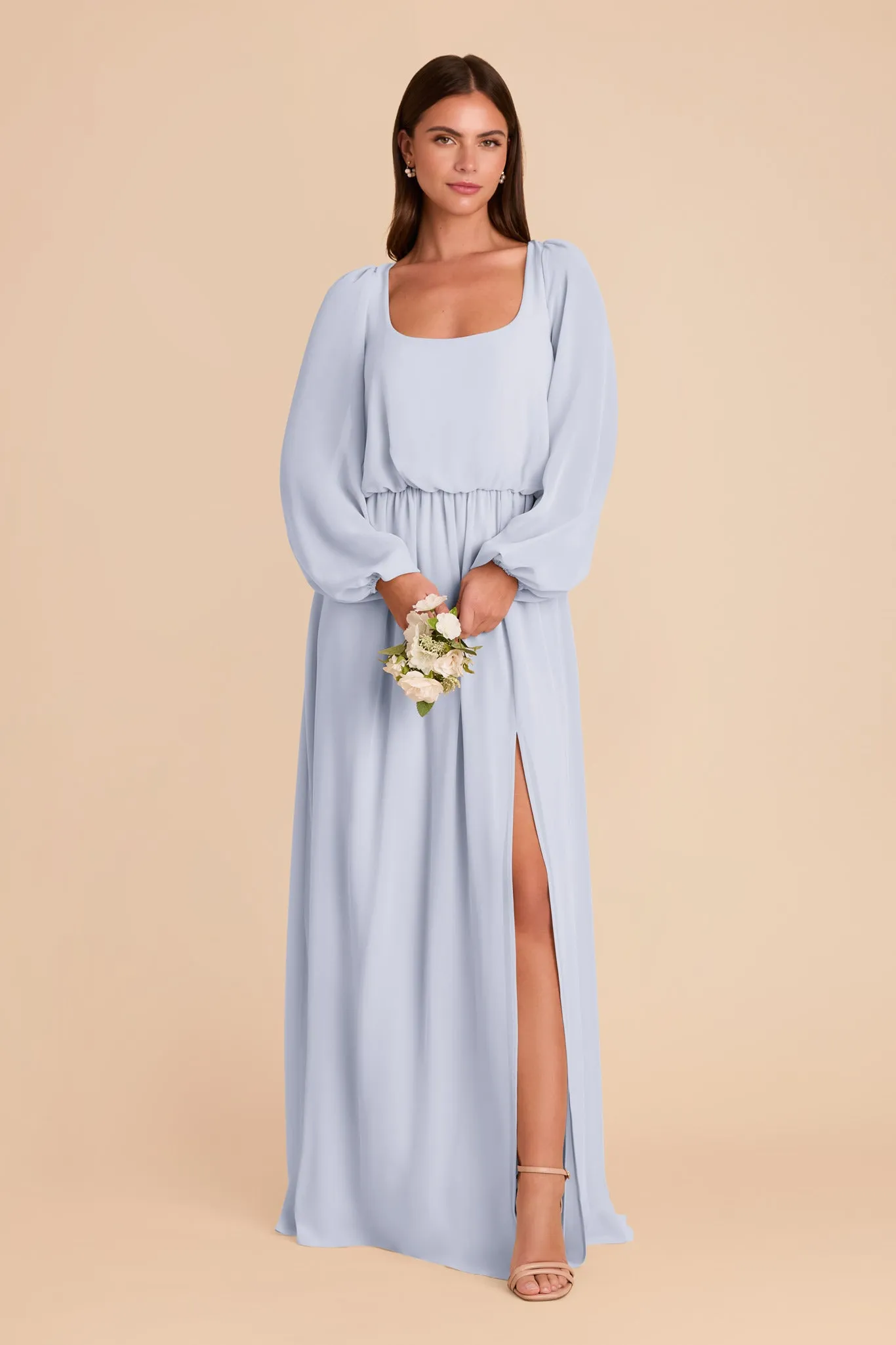 Eloise Chiffon Dress - Ice Blue sold by Birdy Grey