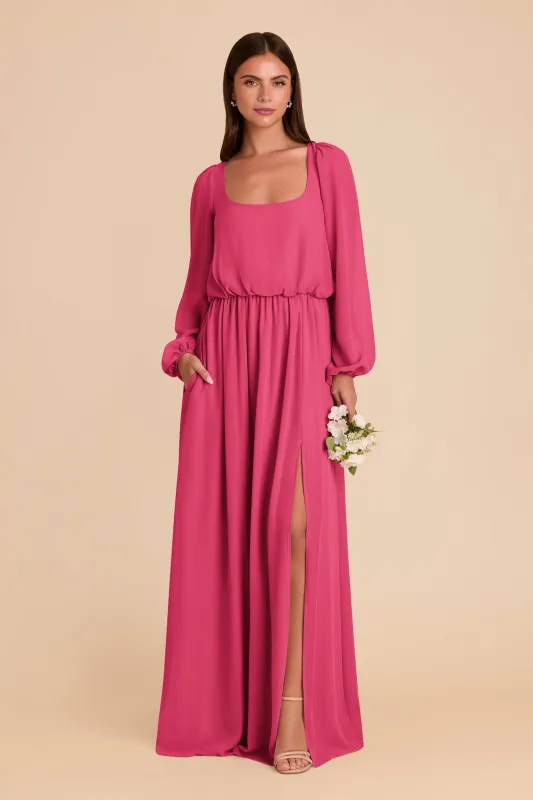 Eloise Chiffon Dress - Fuchsia sold by Birdy Grey