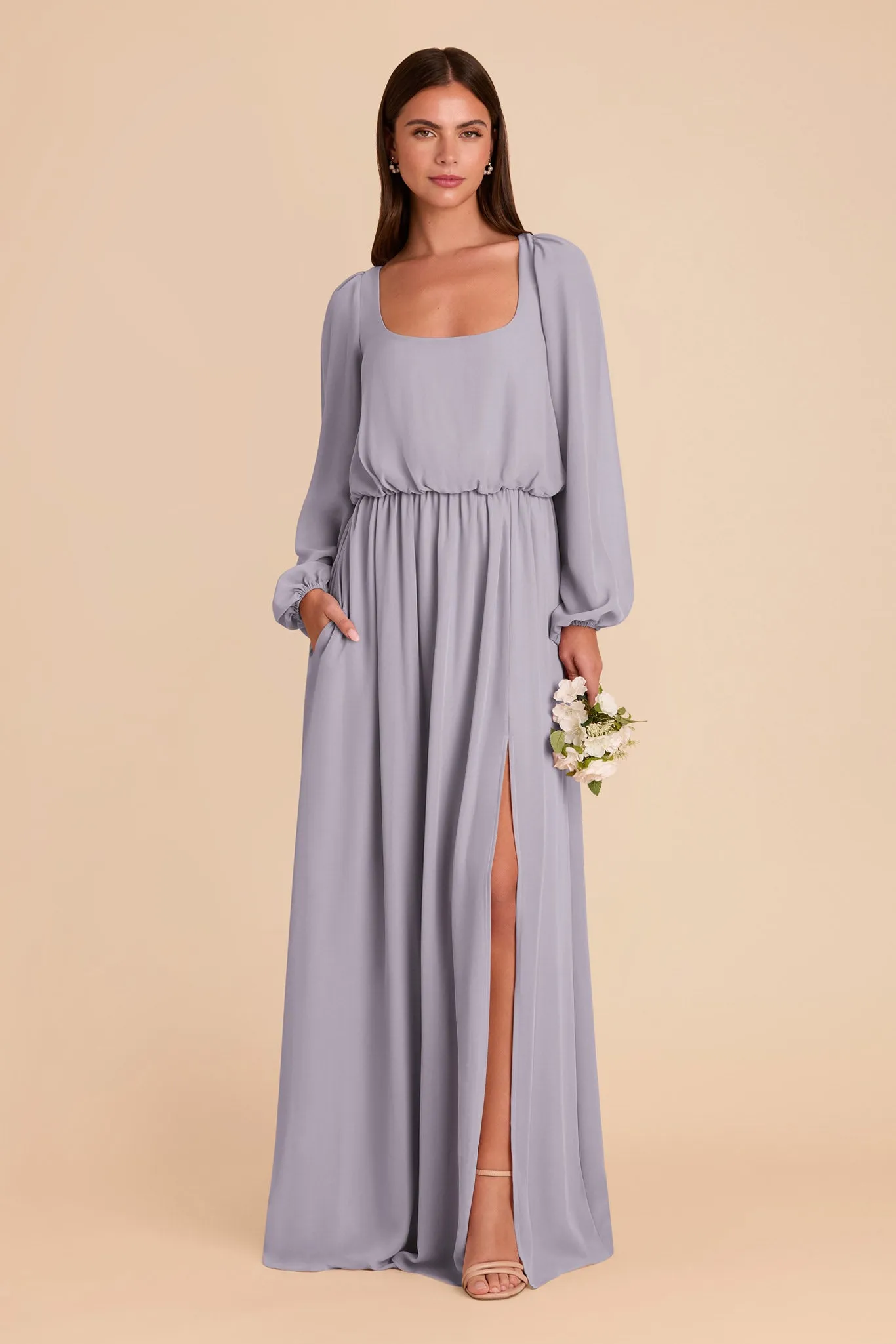 Eloise Chiffon Dress - Dusty Lilac sold by Birdy Grey product image thumbnail 3