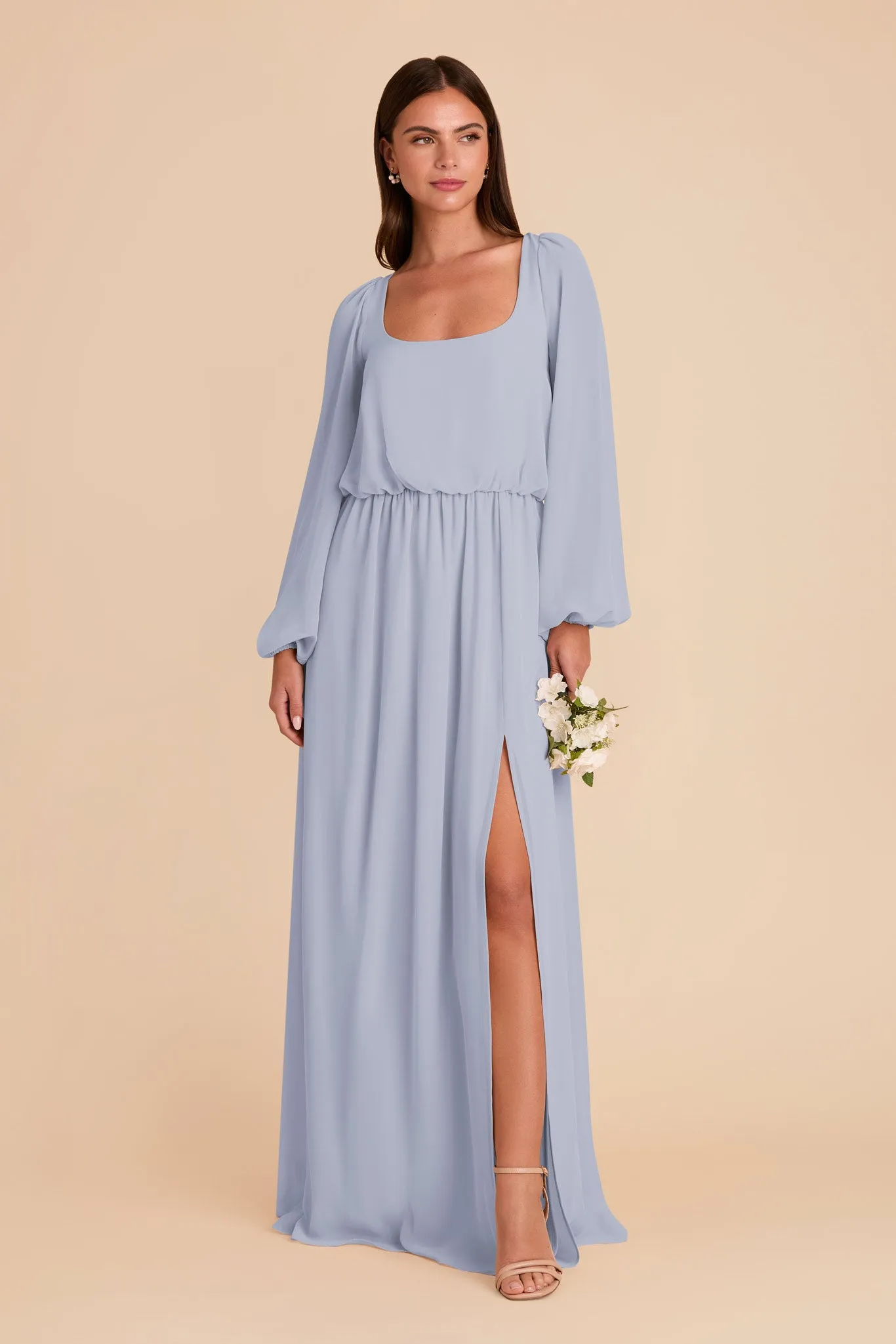 Eloise Chiffon Dress - Dusty Blue sold by Birdy Grey product image thumbnail 3