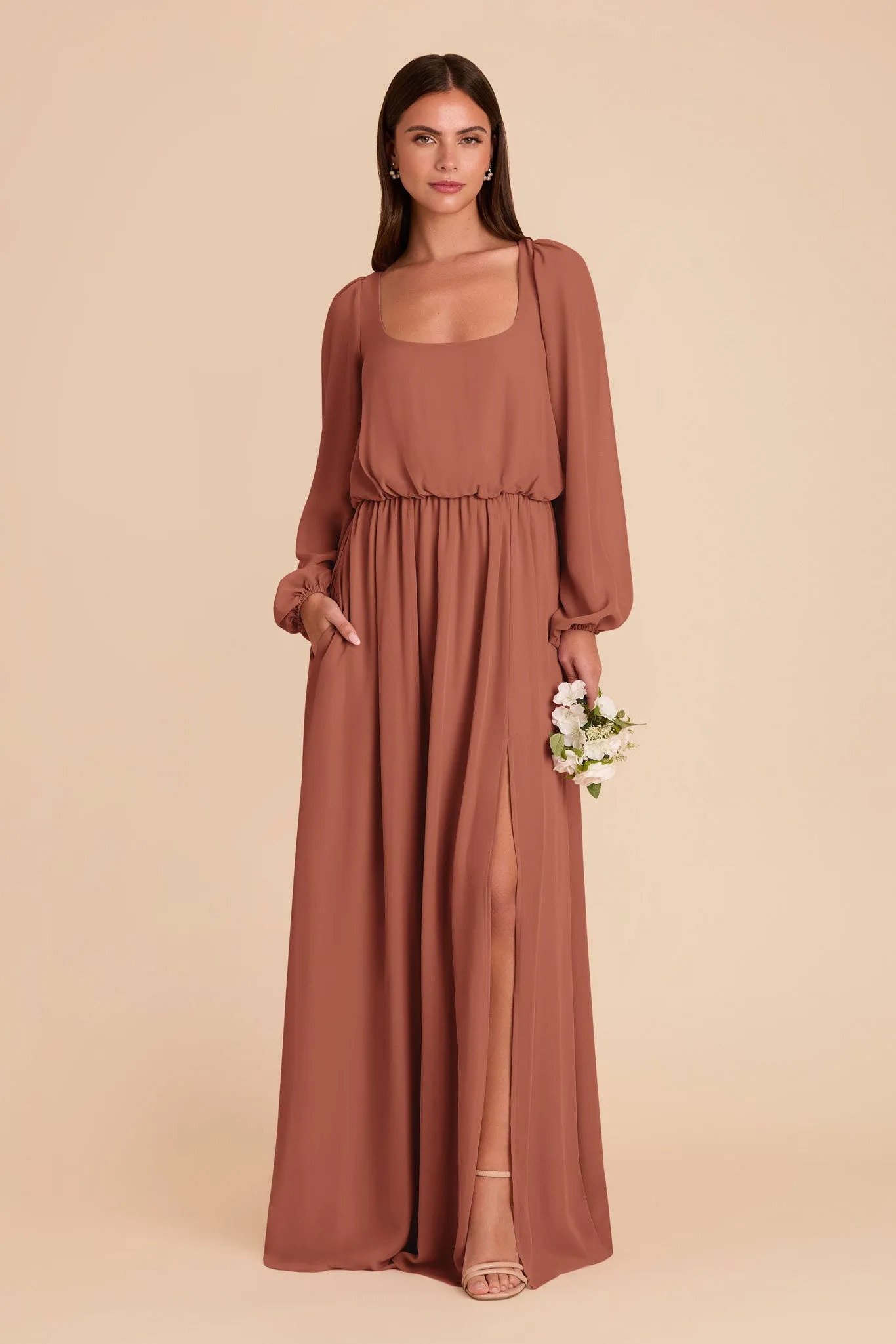 Eloise Chiffon Dress - Desert Rose sold by Birdy Grey