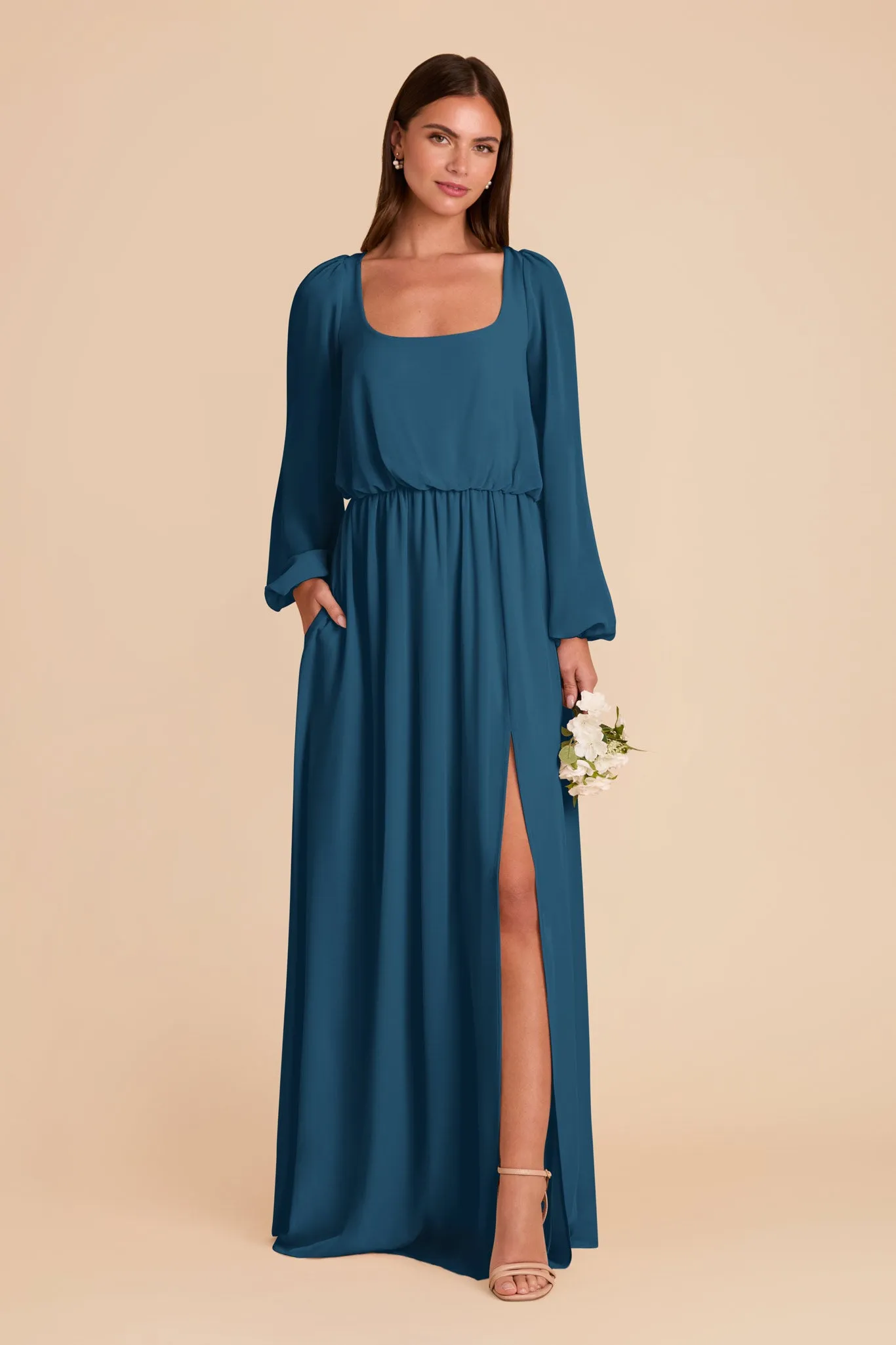 Eloise Chiffon Dress - Dark Teal sold by Birdy Grey product image thumbnail 4