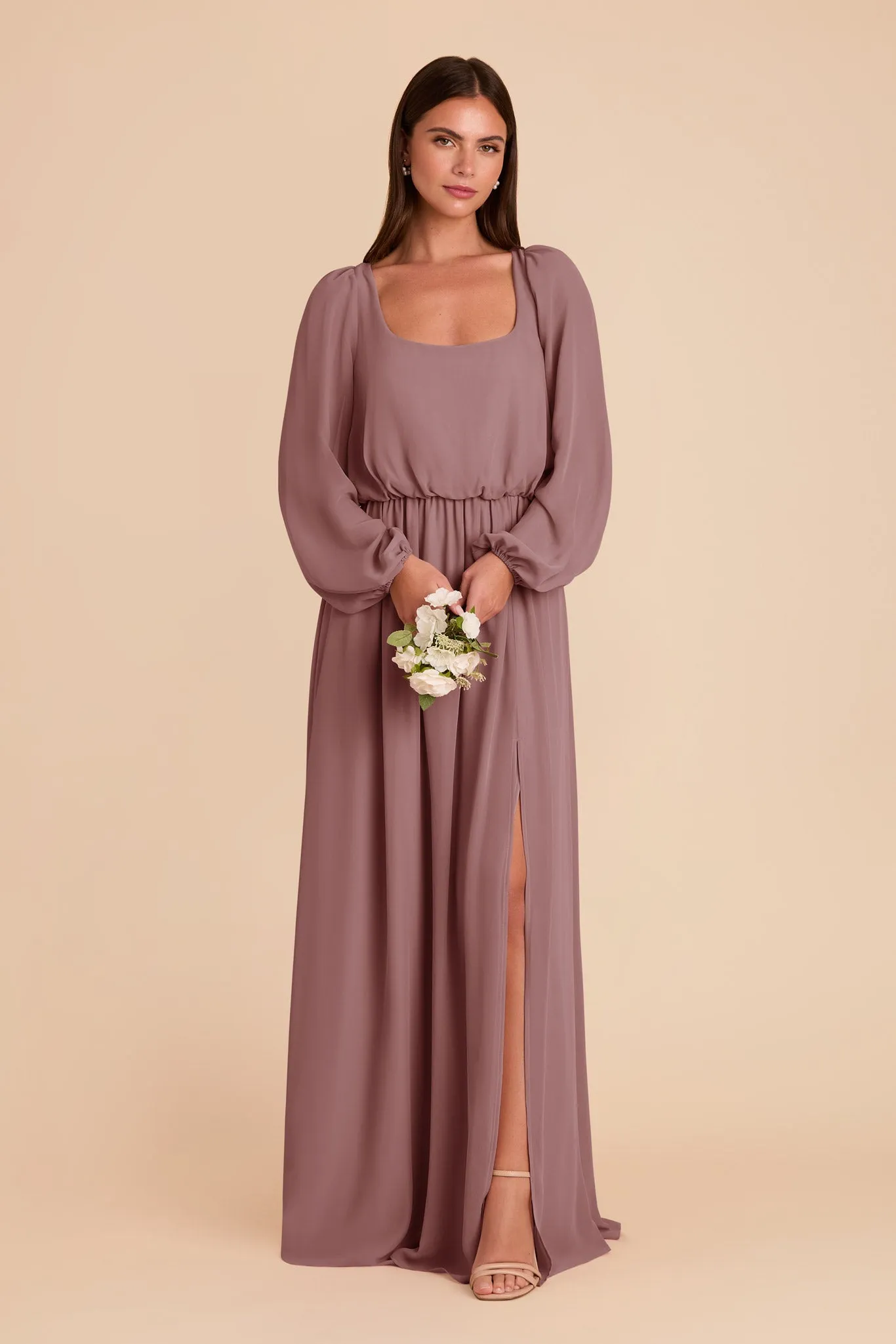 Eloise Chiffon Dress - Dark Mauve sold by Birdy Grey product image thumbnail 3