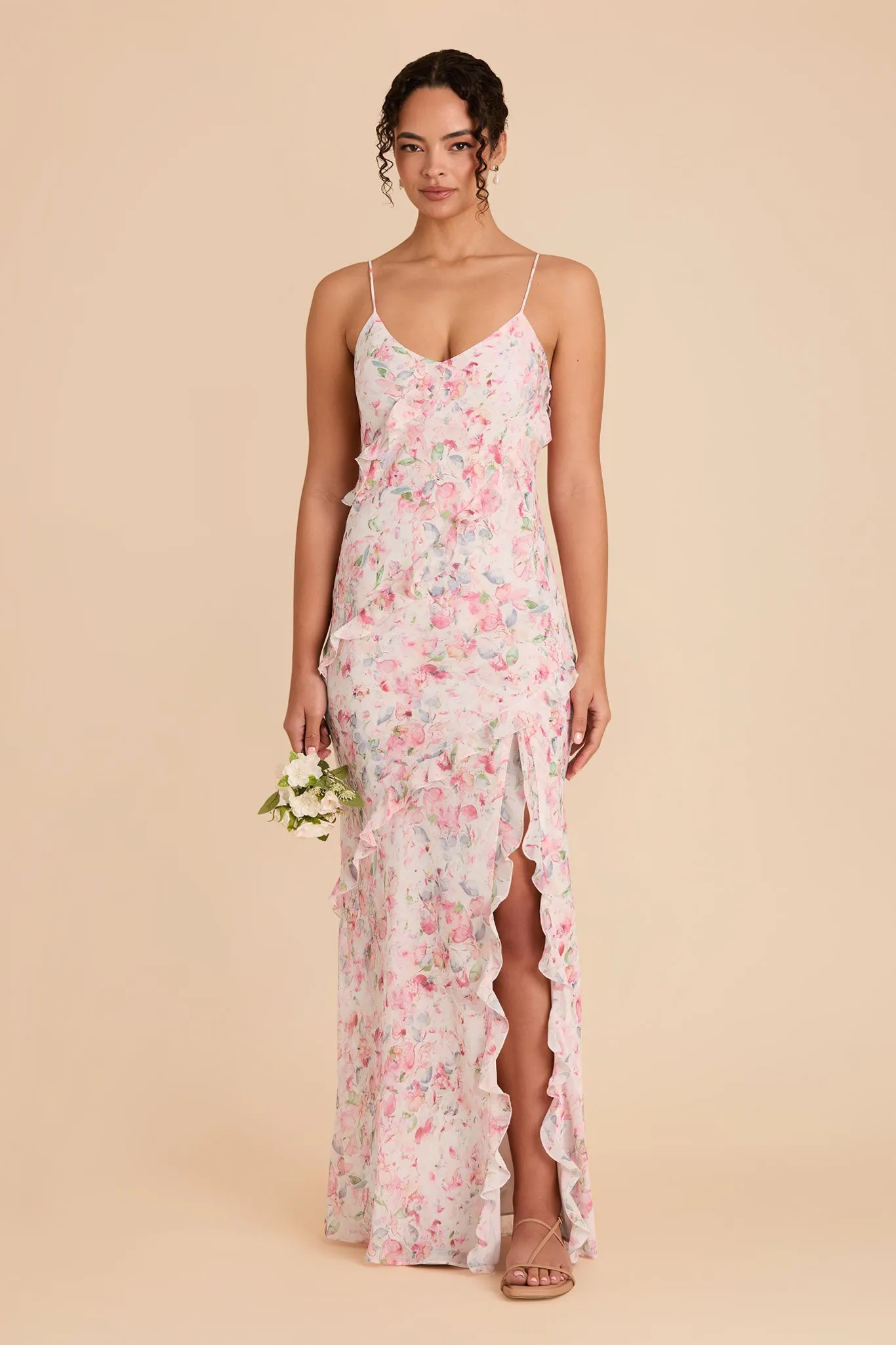 Valentina Chiffon Dress - Pink Falling Petals sold by Birdy Grey product image thumbnail 2