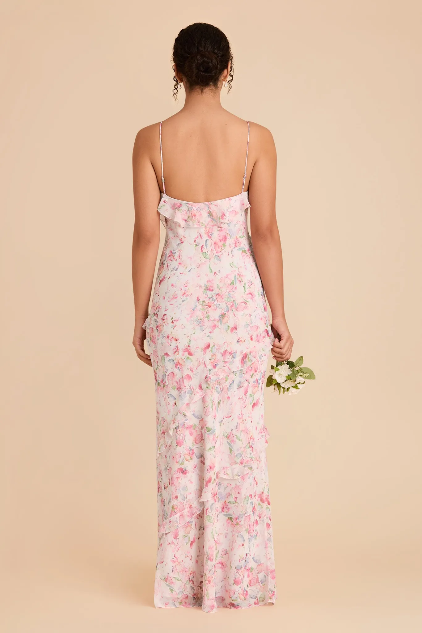 Valentina Chiffon Dress - Pink Falling Petals sold by Birdy Grey product image thumbnail 4