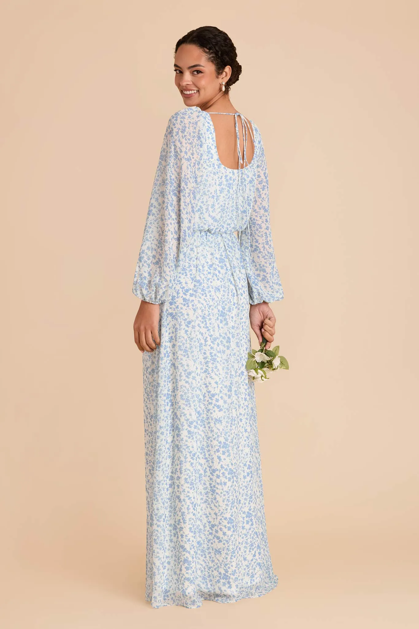 Eloise Chiffon Dress - Blue Dreamy Ditsy sold by Birdy Grey product image thumbnail 4