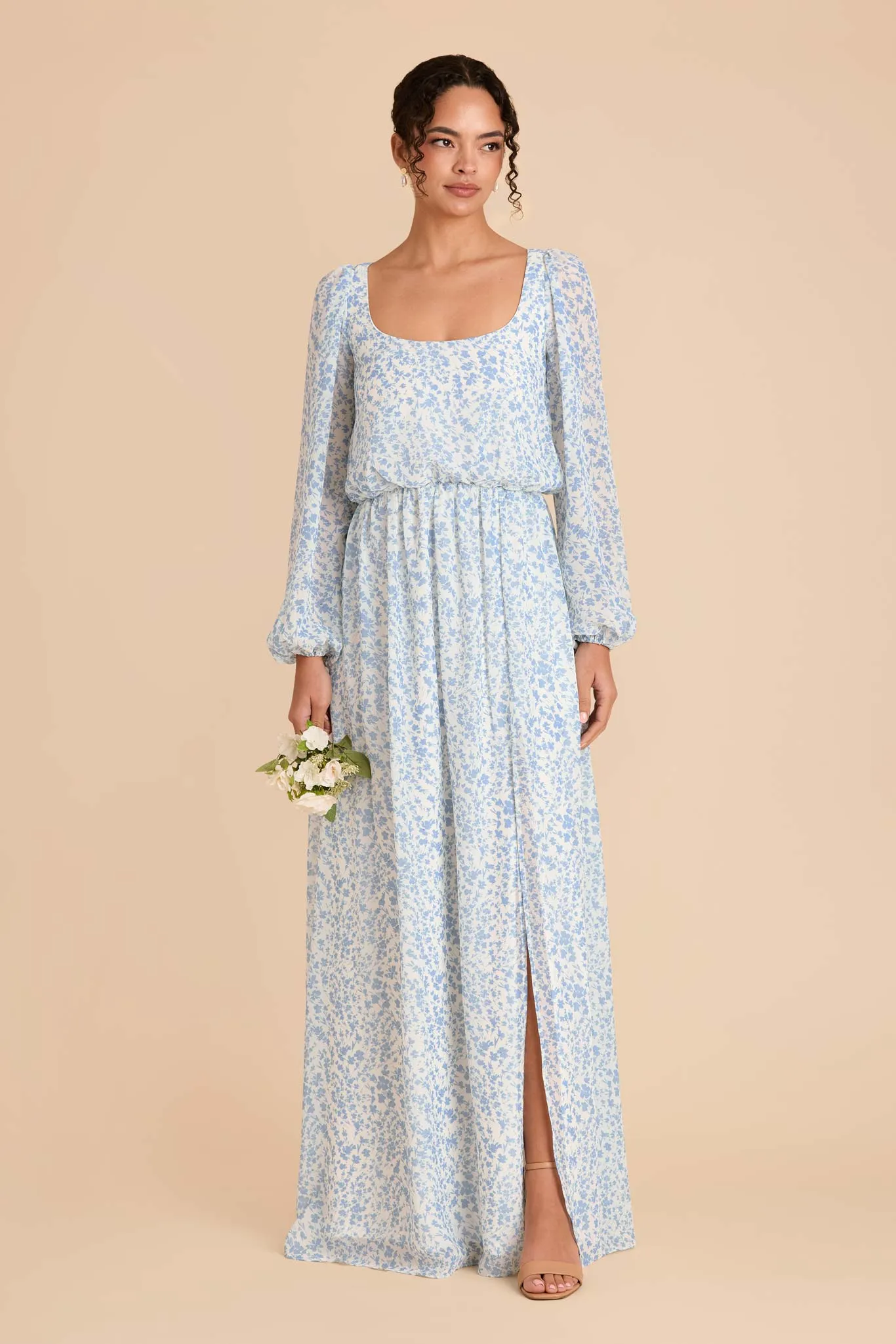 Eloise Chiffon Dress - Blue Dreamy Ditsy sold by Birdy Grey