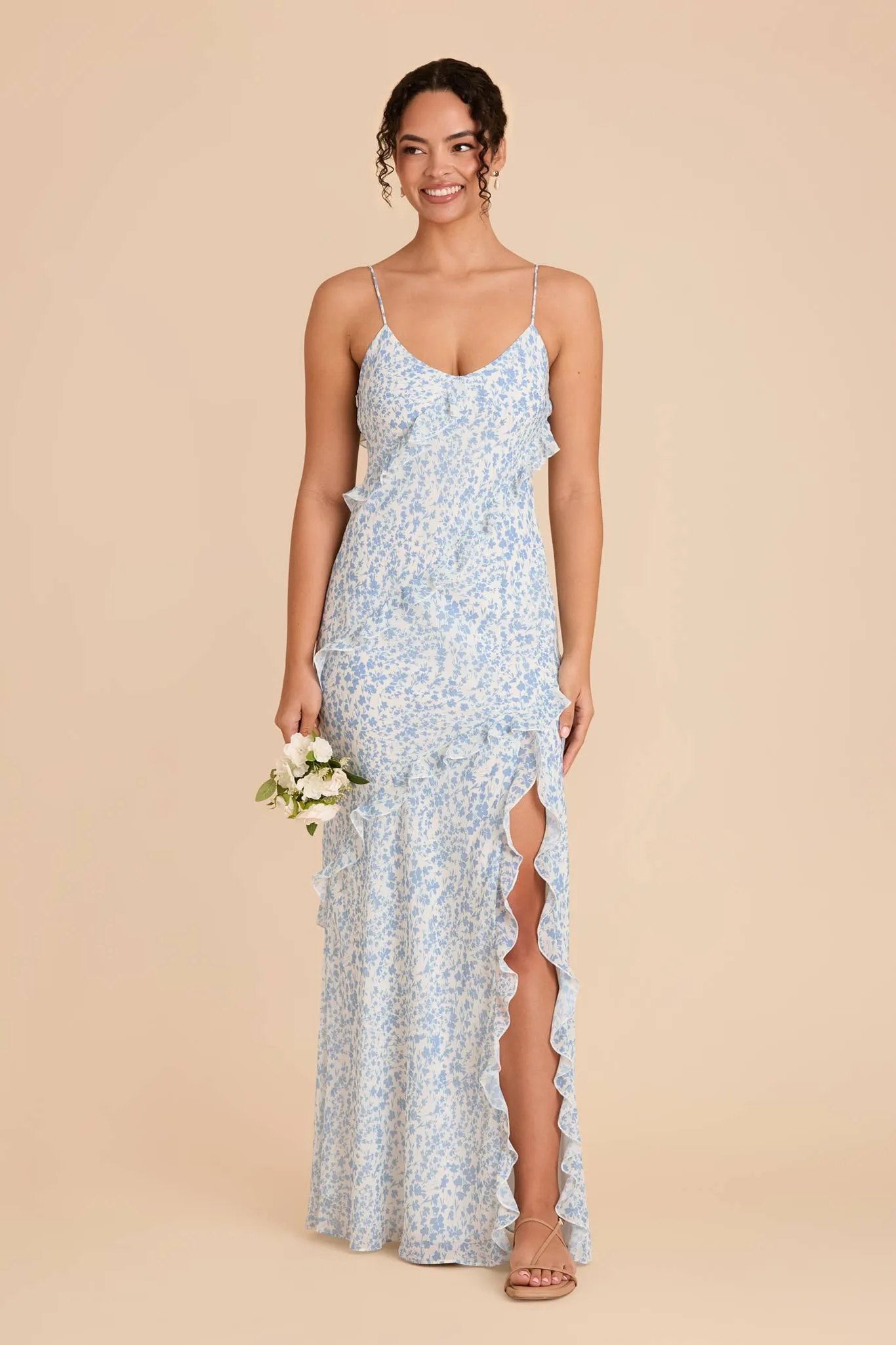 Valentina Chiffon Dress - Blue Dreamy Ditsy sold by Birdy Grey