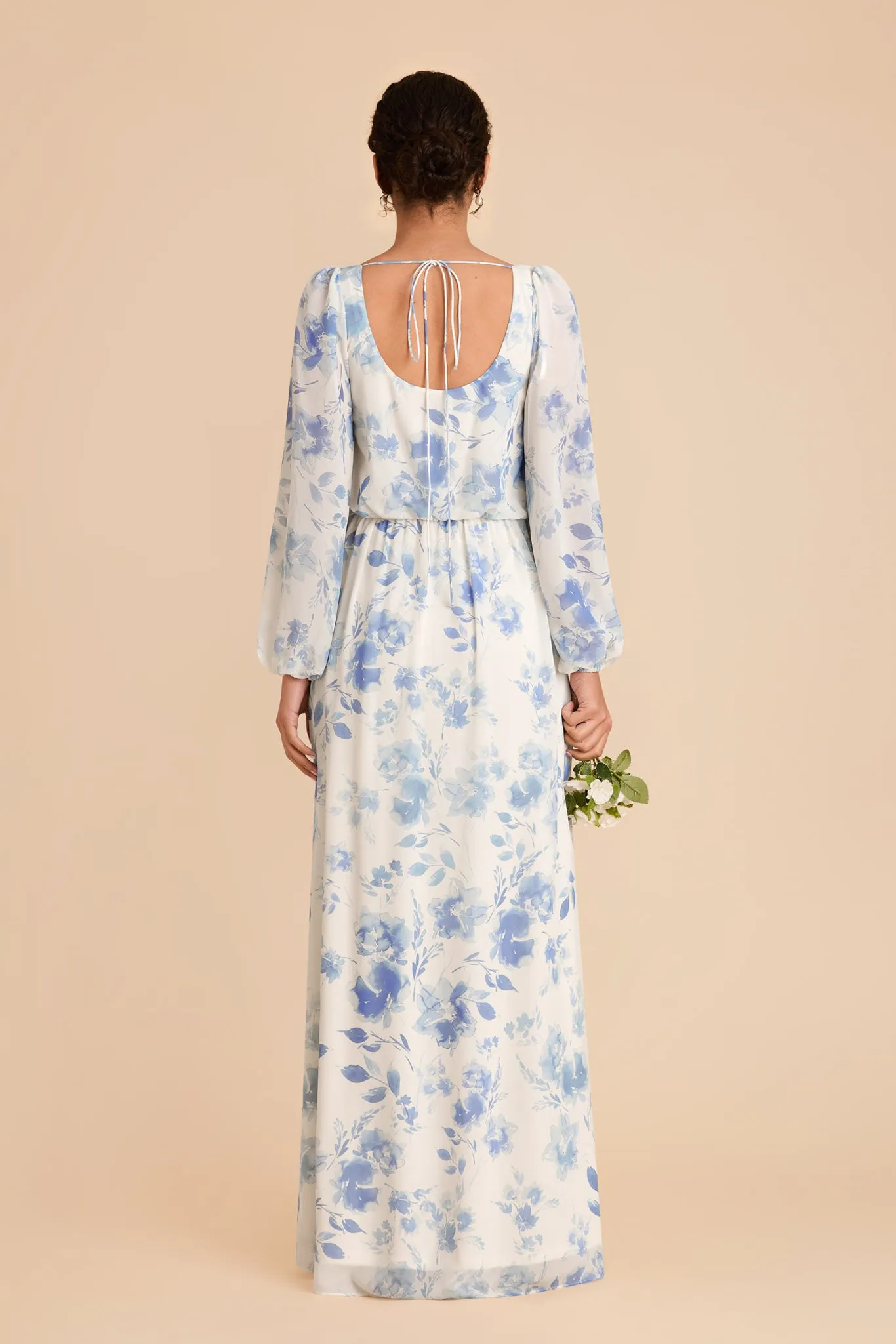 Eloise Chiffon Dress - Blue Rococo Floral sold by Birdy Grey product image thumbnail 5