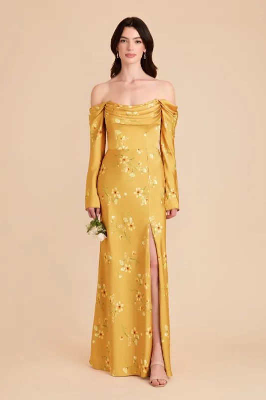 Maya Matte Satin Dress - Marigold Le Fleur sold by Birdy Grey