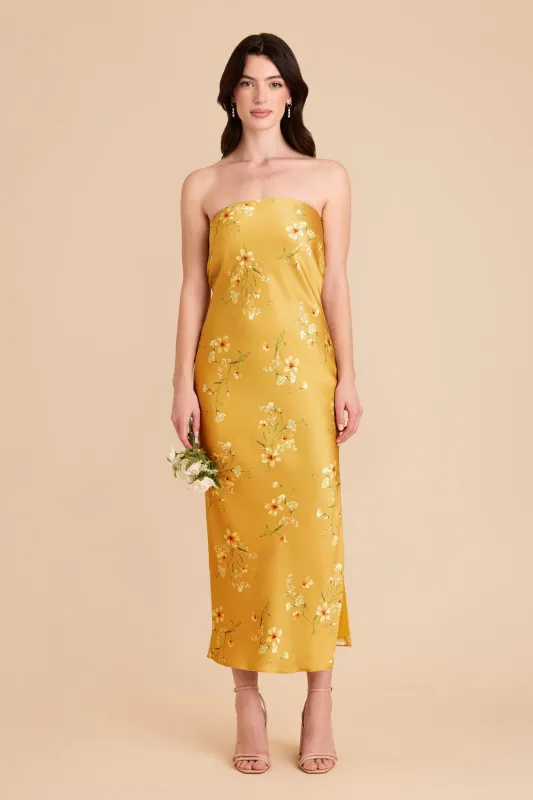 Isla Matte Satin Dress - Marigold Le Fleur sold by Birdy Grey
