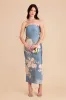 Isla Matte Satin Dress - Dusty Blue Romantic Bouquet sold by Birdy Grey