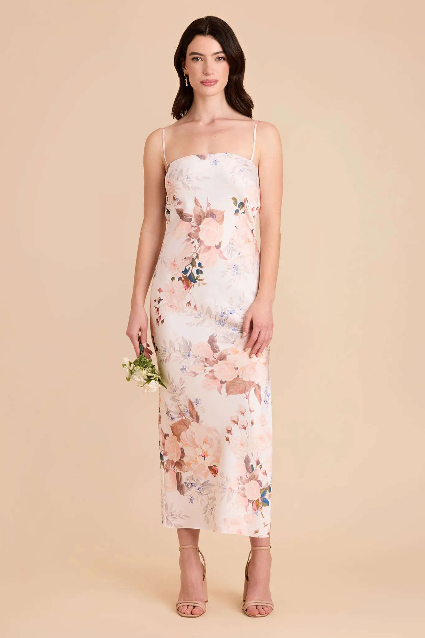 Isla Matte Satin Dress - Champagne Cascadia Bouquet sold by Birdy Grey product image thumbnail 2