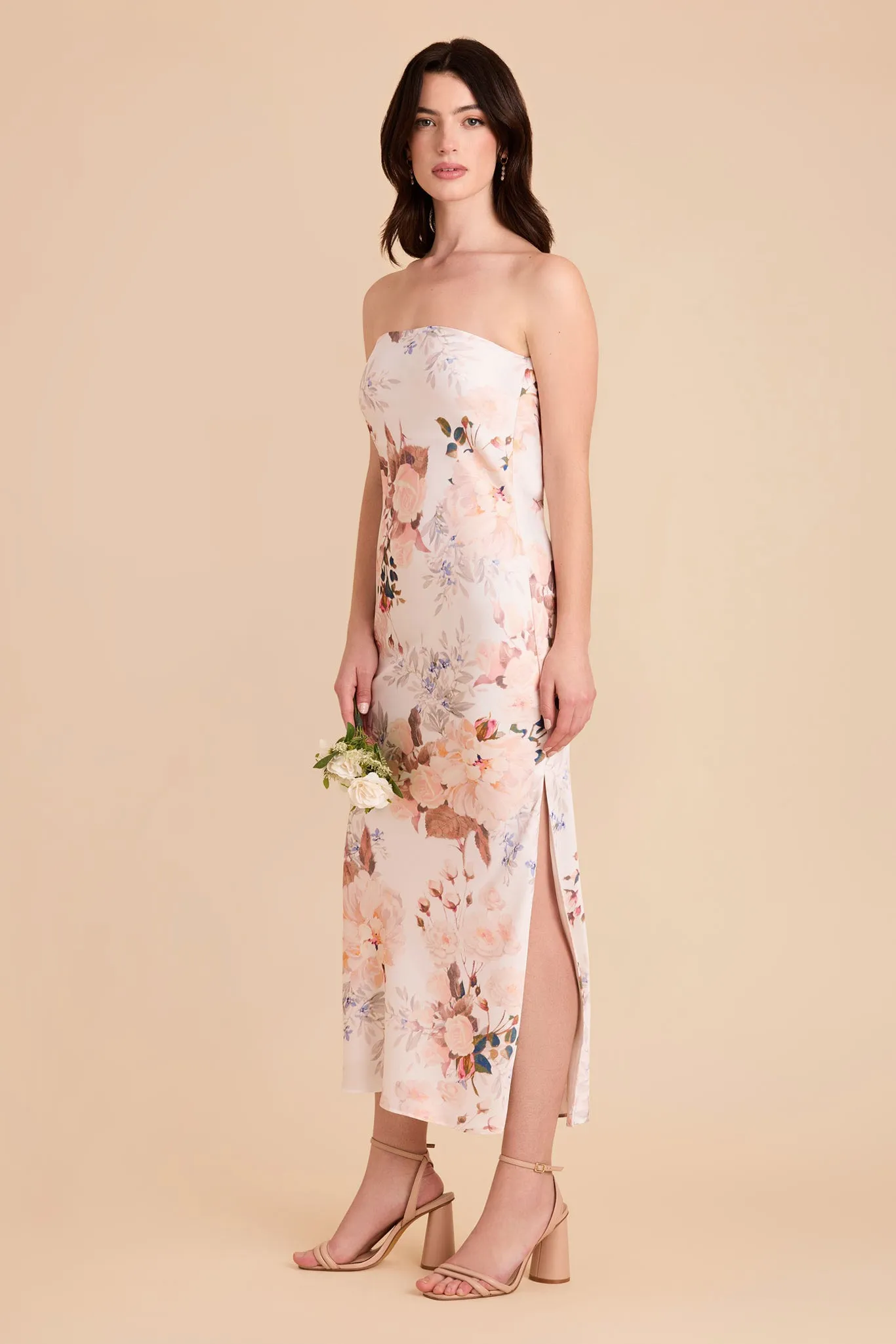 Isla Matte Satin Dress - Champagne Cascadia Bouquet sold by Birdy Grey product image thumbnail 4