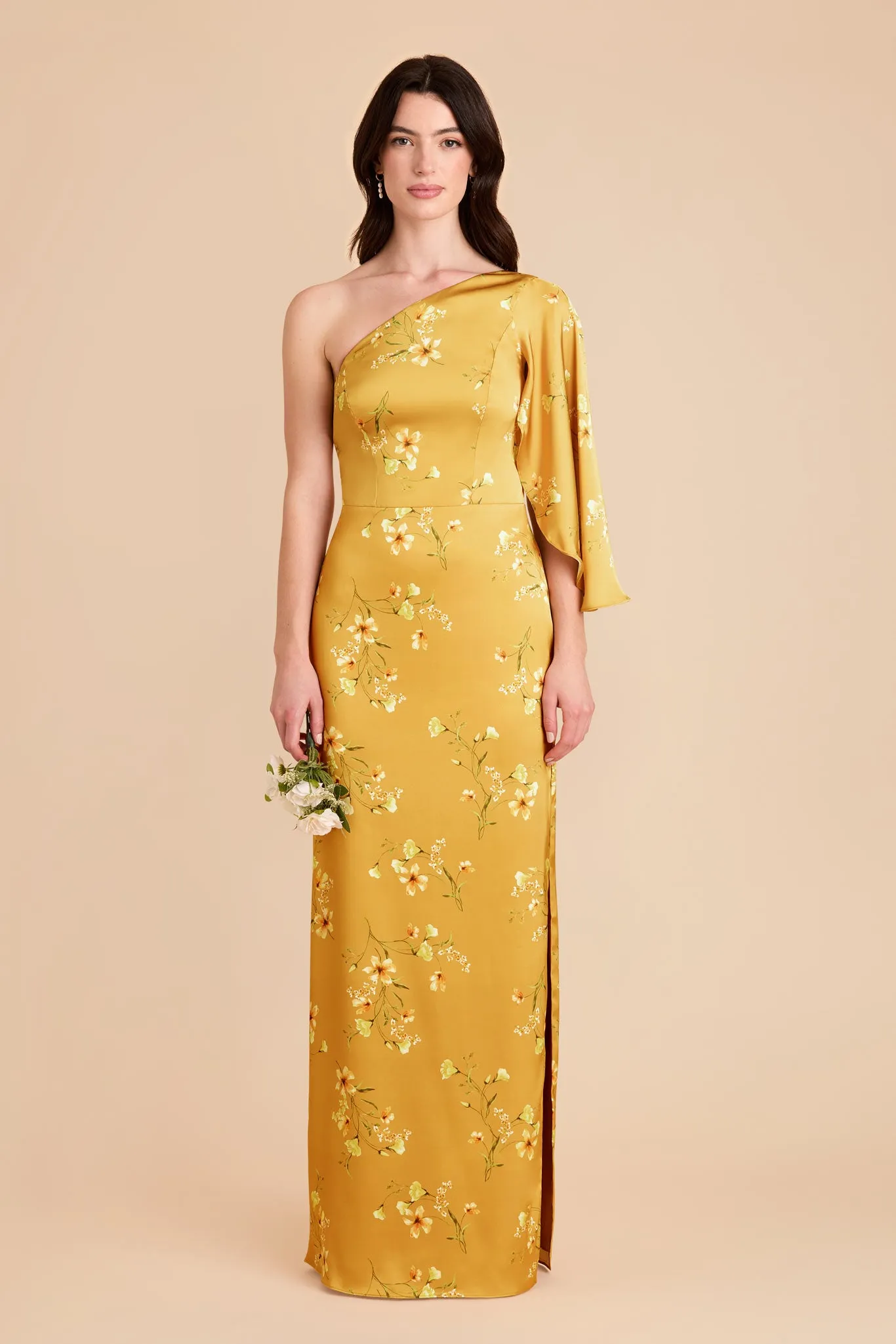 Christine Matte Satin Dress - Marigold Le Fleur sold by Birdy Grey