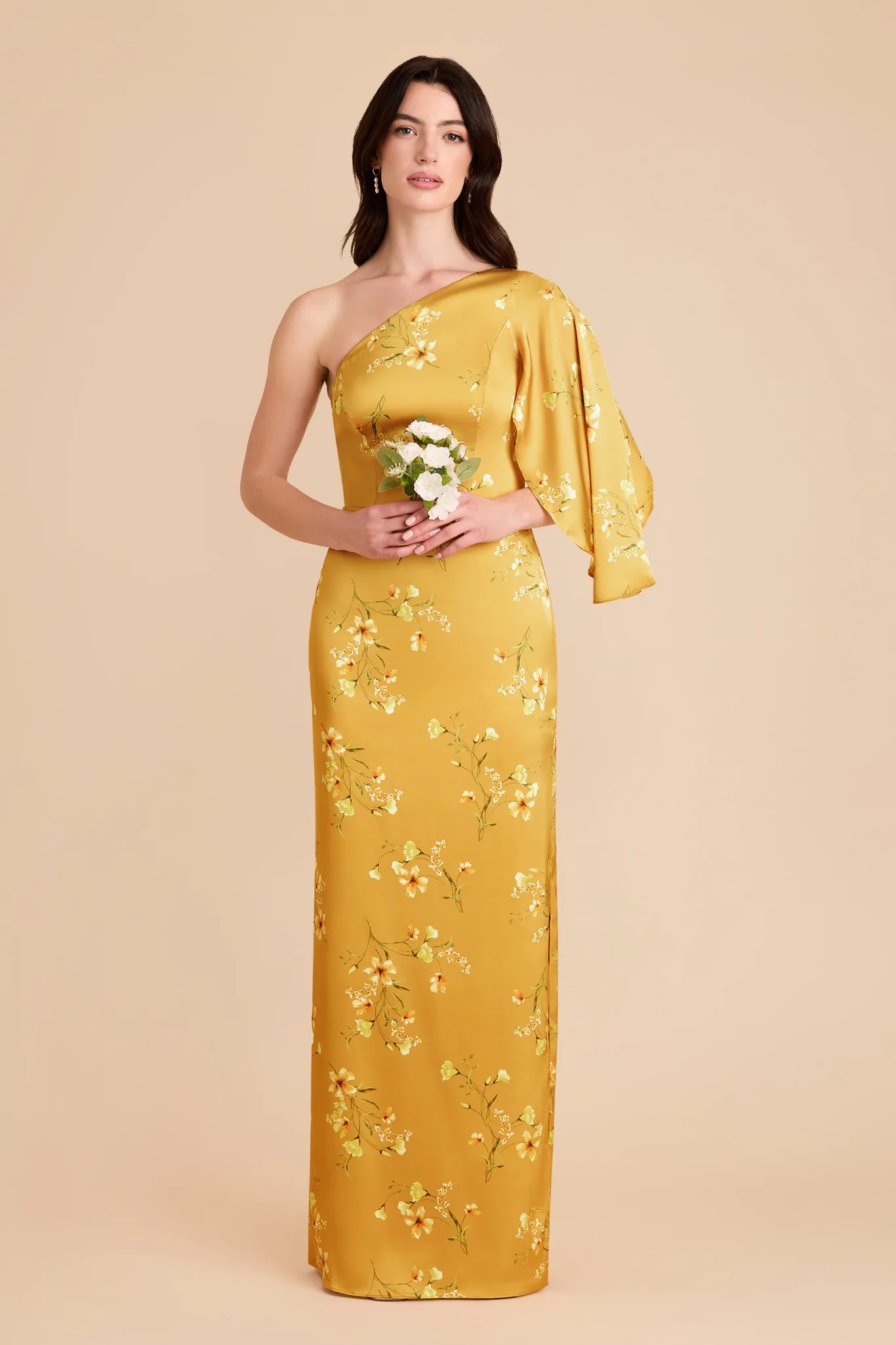 Christine Matte Satin Dress - Marigold Le Fleur sold by Birdy Grey product image thumbnail 2