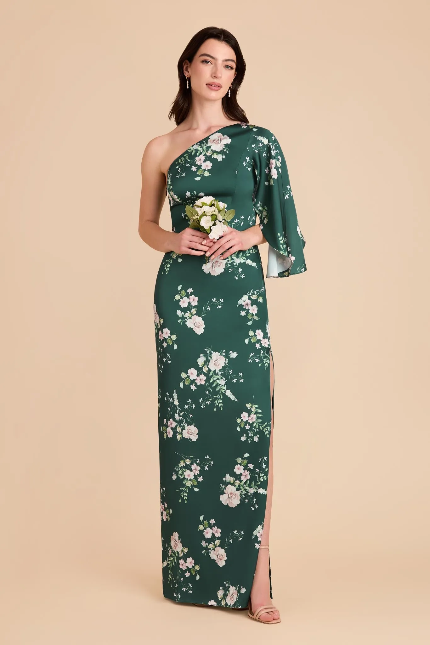 Christine Matte Satin Dress - Emerald Garden Party sold by Birdy Grey product image thumbnail 3
