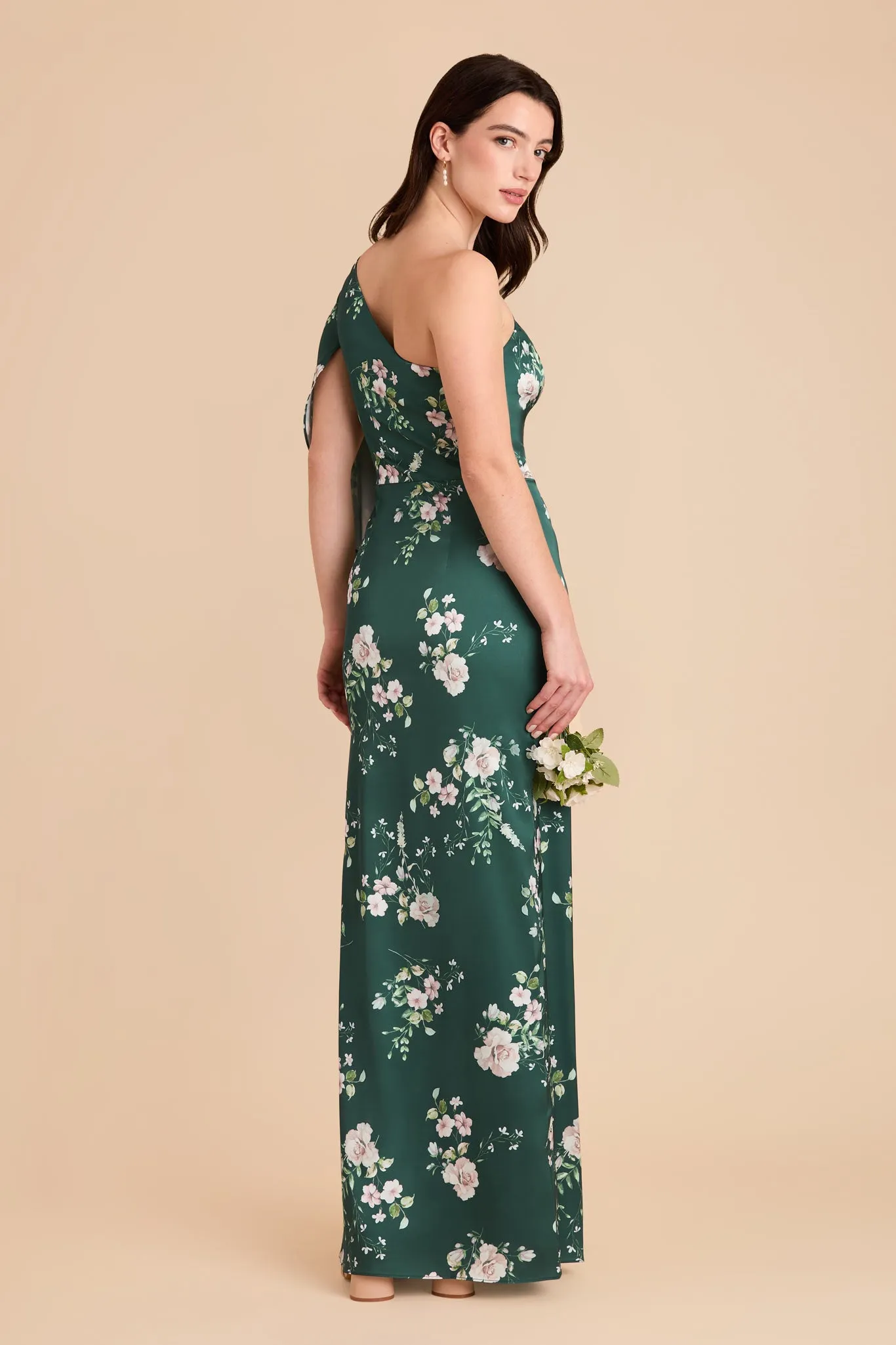 Christine Matte Satin Dress - Emerald Garden Party sold by Birdy Grey product image thumbnail 4