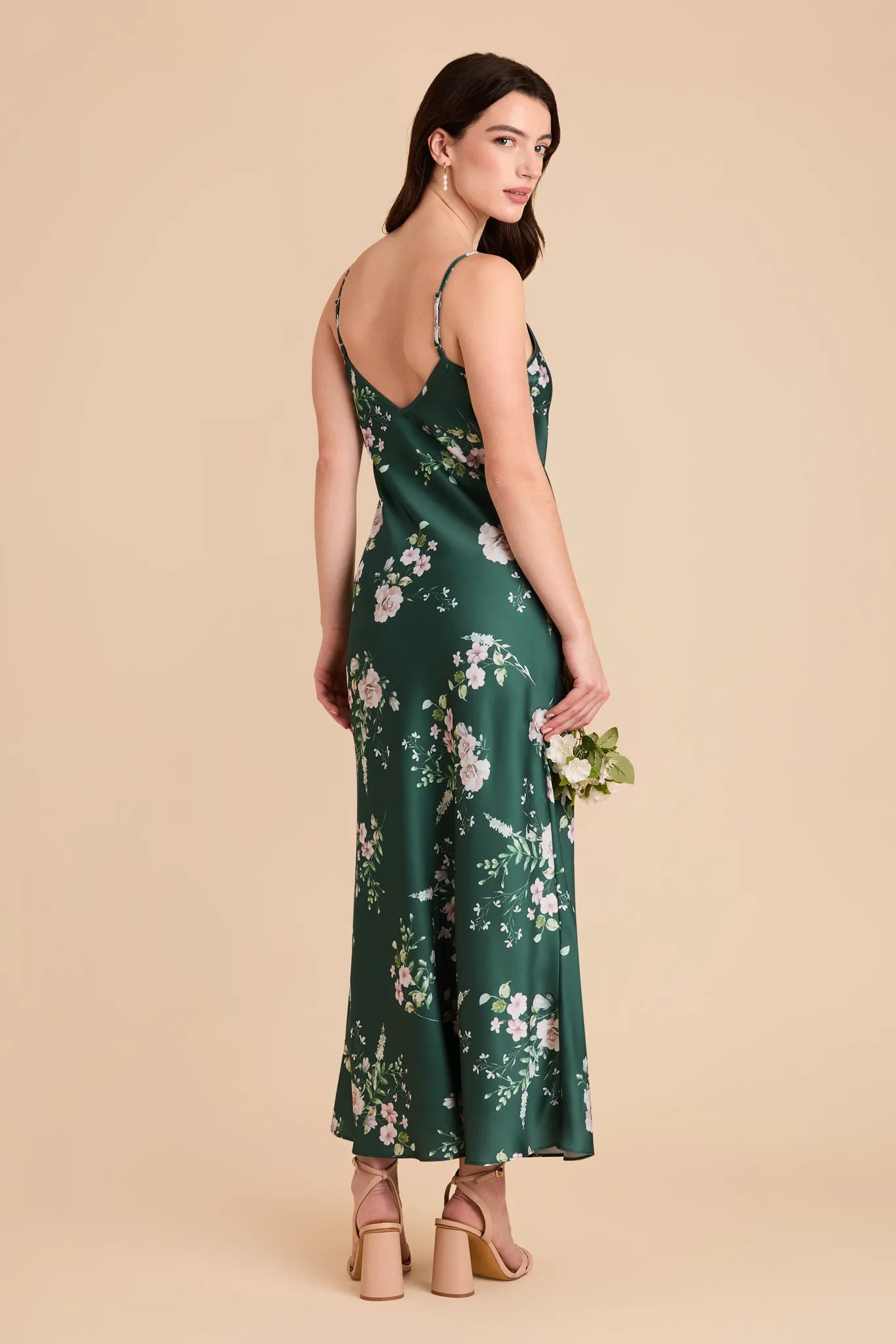 Alice Matte Satin Dress - Emerald Garden Party sold by Birdy Grey product image thumbnail 3