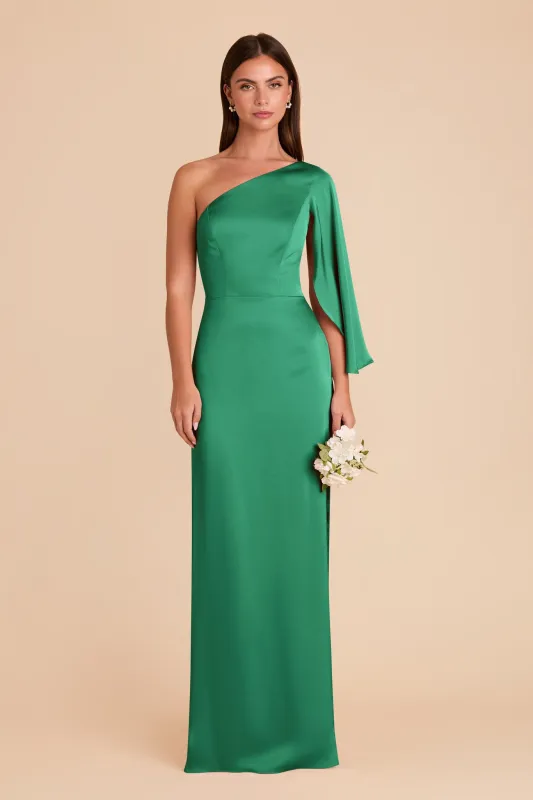 Christine Matte Satin Dress - Kelly Green sold by Birdy Grey