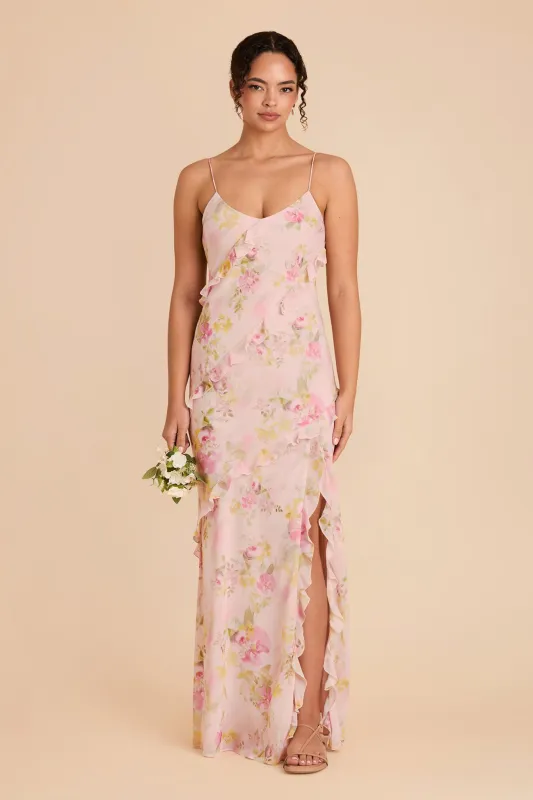 Valentina Chiffon Dress - Vintage Pink Floral sold by Birdy Grey