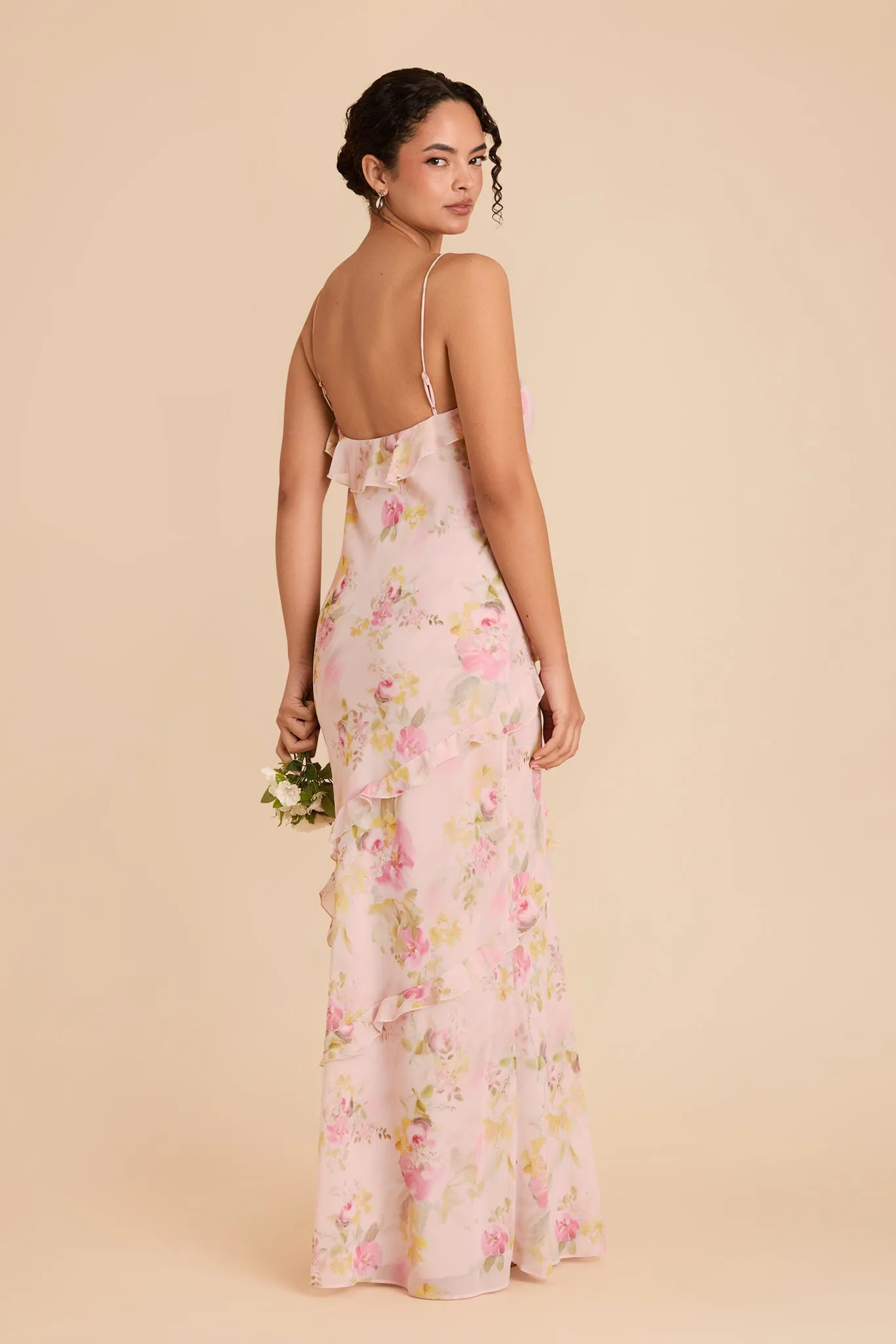 Valentina Chiffon Dress - Vintage Pink Floral sold by Birdy Grey product image thumbnail 3