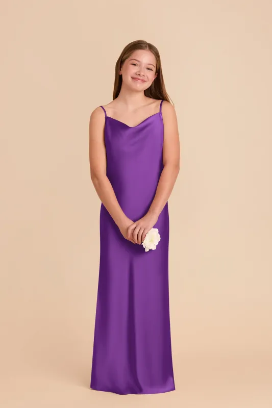 Elisa Junior Matte Satin Dress - Amethyst sold by Birdy Grey