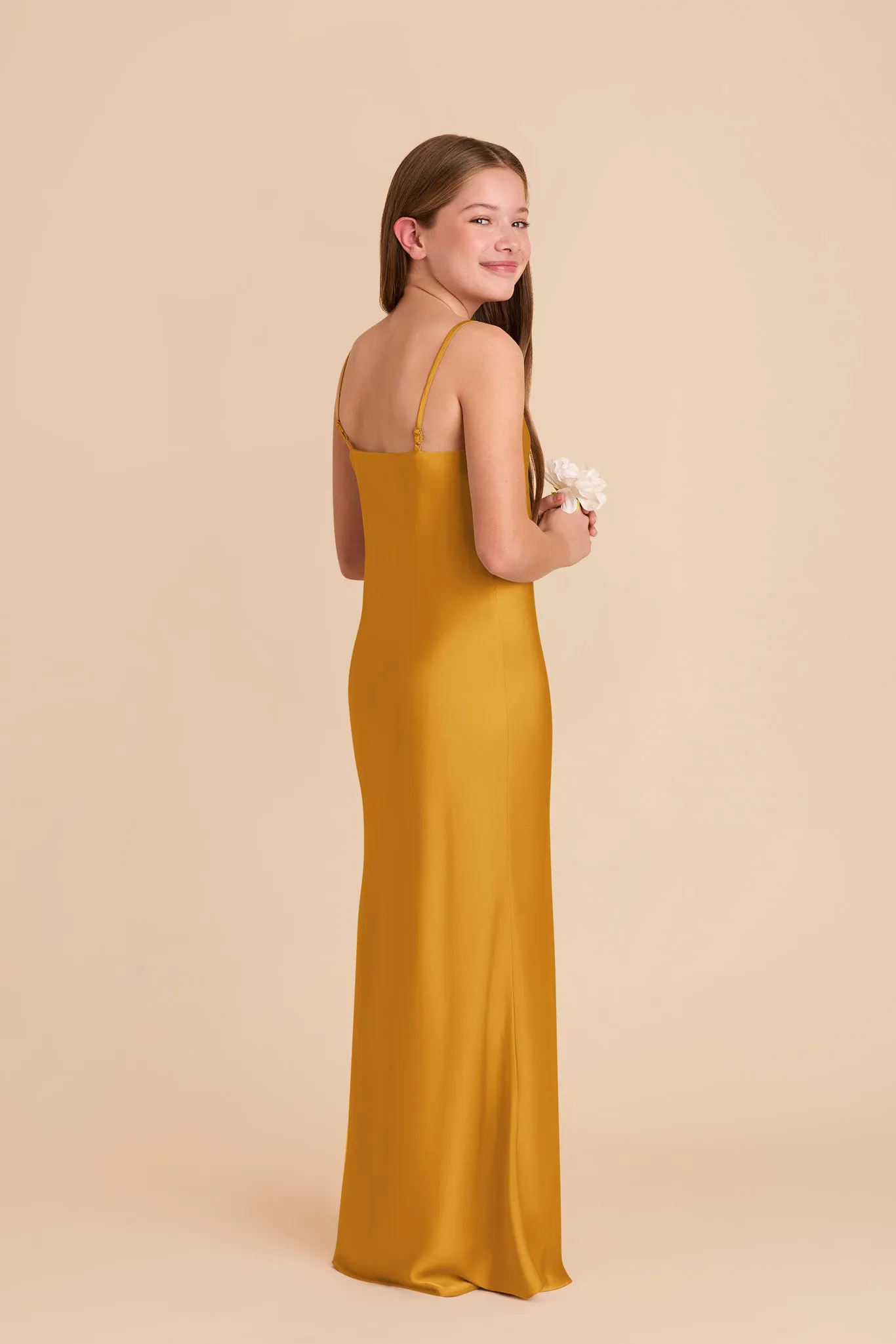 Elisa Junior Matte Satin Dress - Butterscotch sold by Birdy Grey product image thumbnail 3