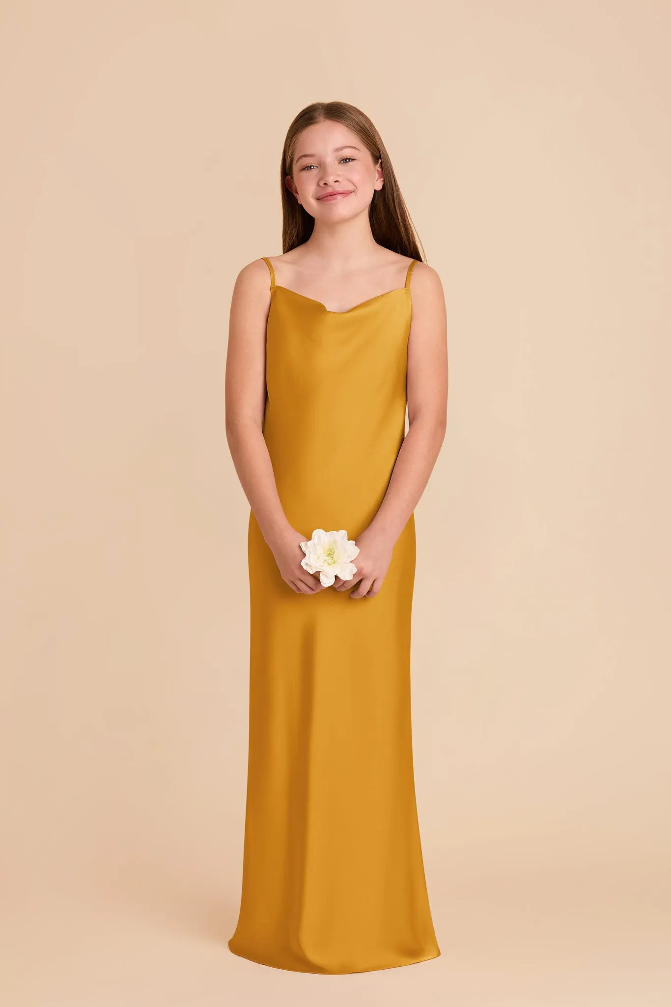 Elisa Junior Matte Satin Dress - Butterscotch sold by Birdy Grey product image thumbnail 2