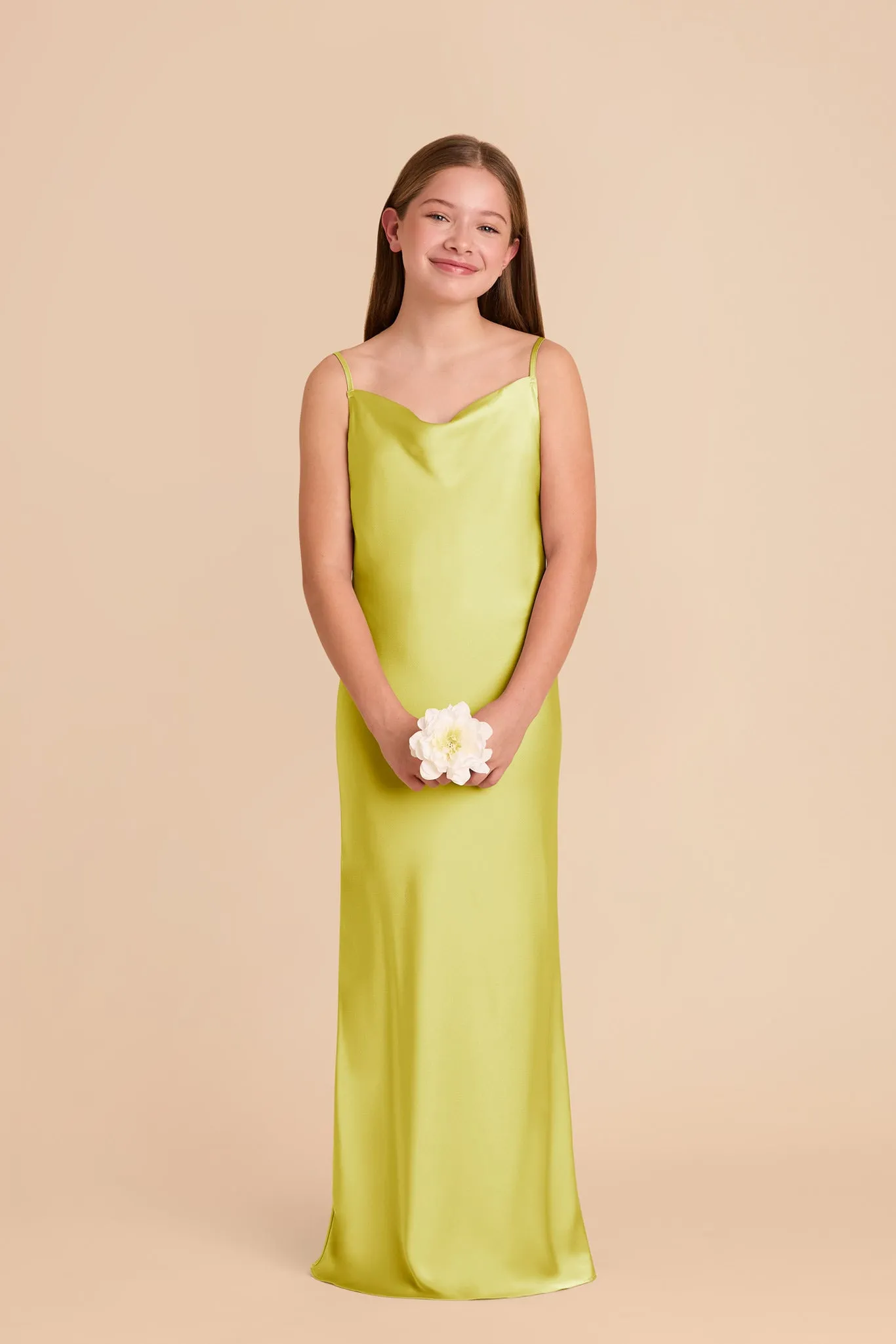 Elisa Junior Matte Satin Dress - Chartreuse sold by Birdy Grey product image thumbnail 2