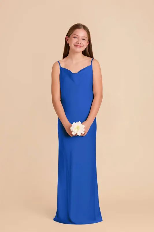 Elisa Junior Matte Satin Dress - Cobalt Blue sold by Birdy Grey