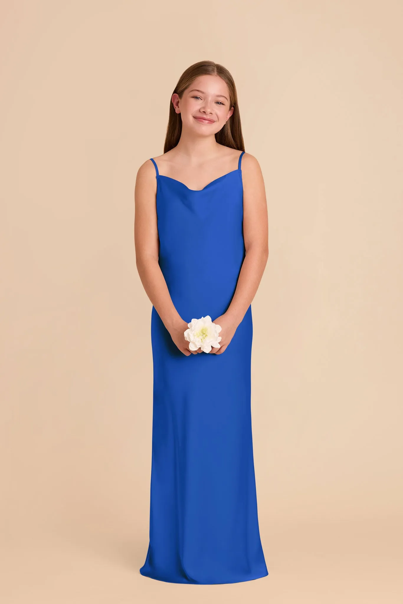 Elisa Junior Matte Satin Dress - Cobalt Blue sold by Birdy Grey