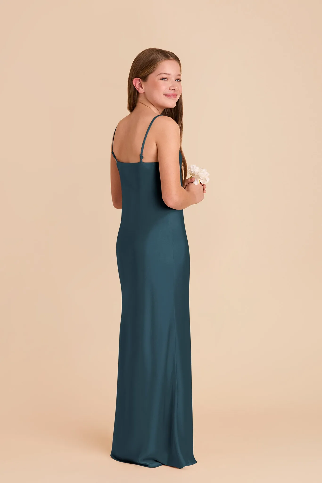 Elisa Junior Matte Satin Dress - Dark Teal sold by Birdy Grey product image thumbnail 3