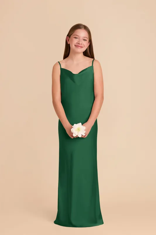Elisa Junior Matte Satin Dress - Forest Green sold by Birdy Grey