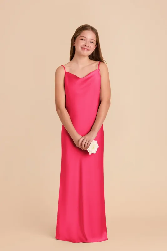 Elisa Junior Matte Satin Dress - Fuchsia sold by Birdy Grey