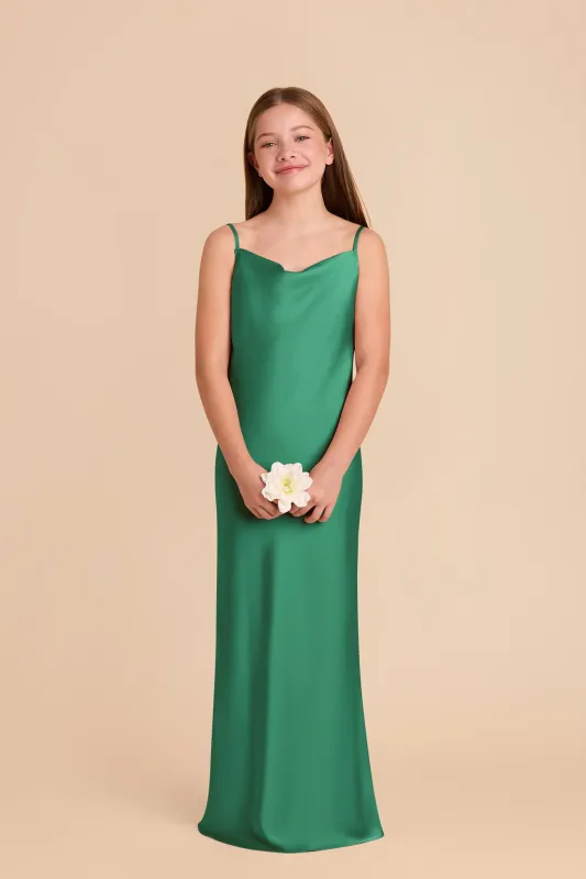 Elisa Junior Matte Satin Dress - Kelly Green sold by Birdy Grey