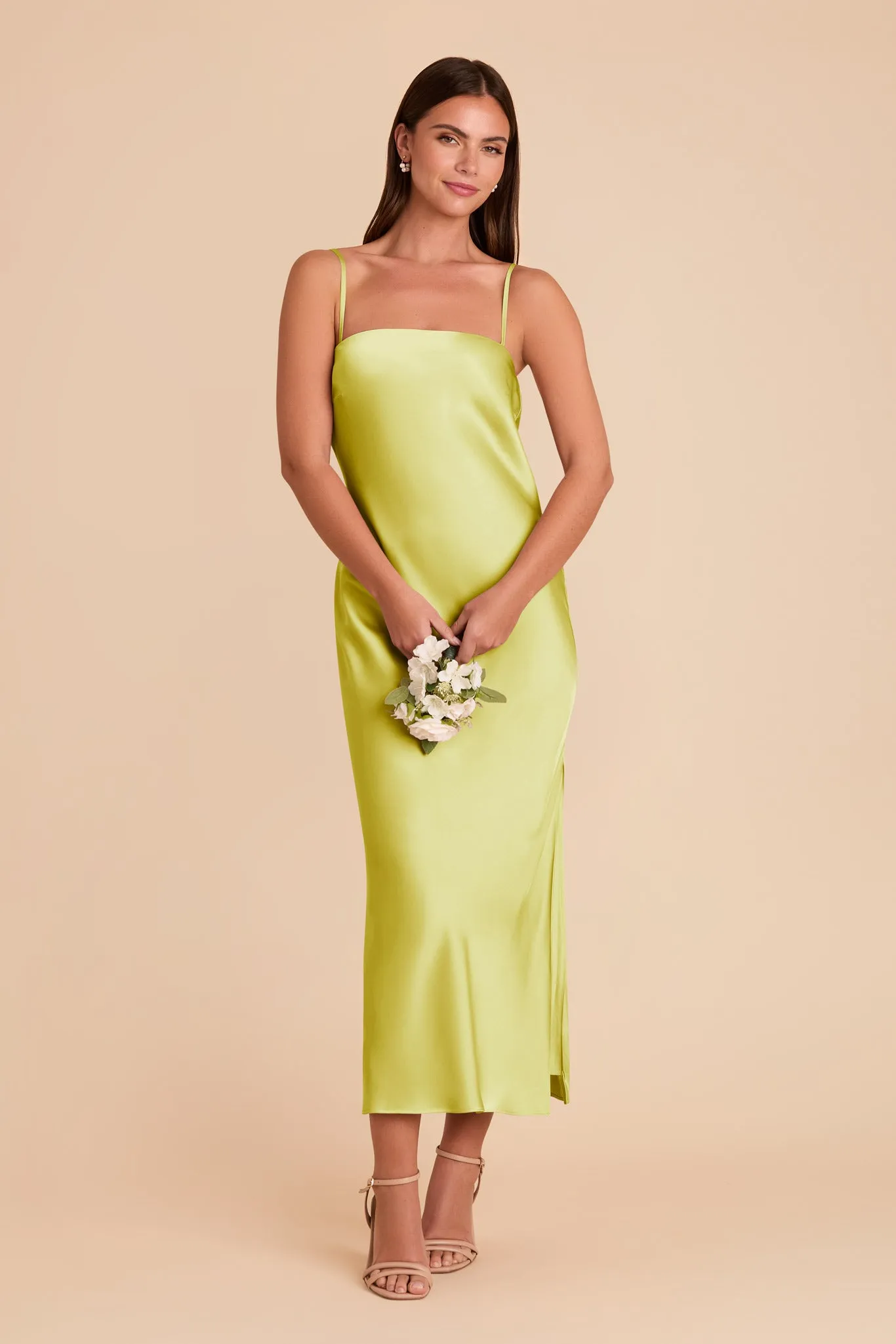 Isla Matte Satin Dress - Chartreuse sold by Birdy Grey product image thumbnail 4
