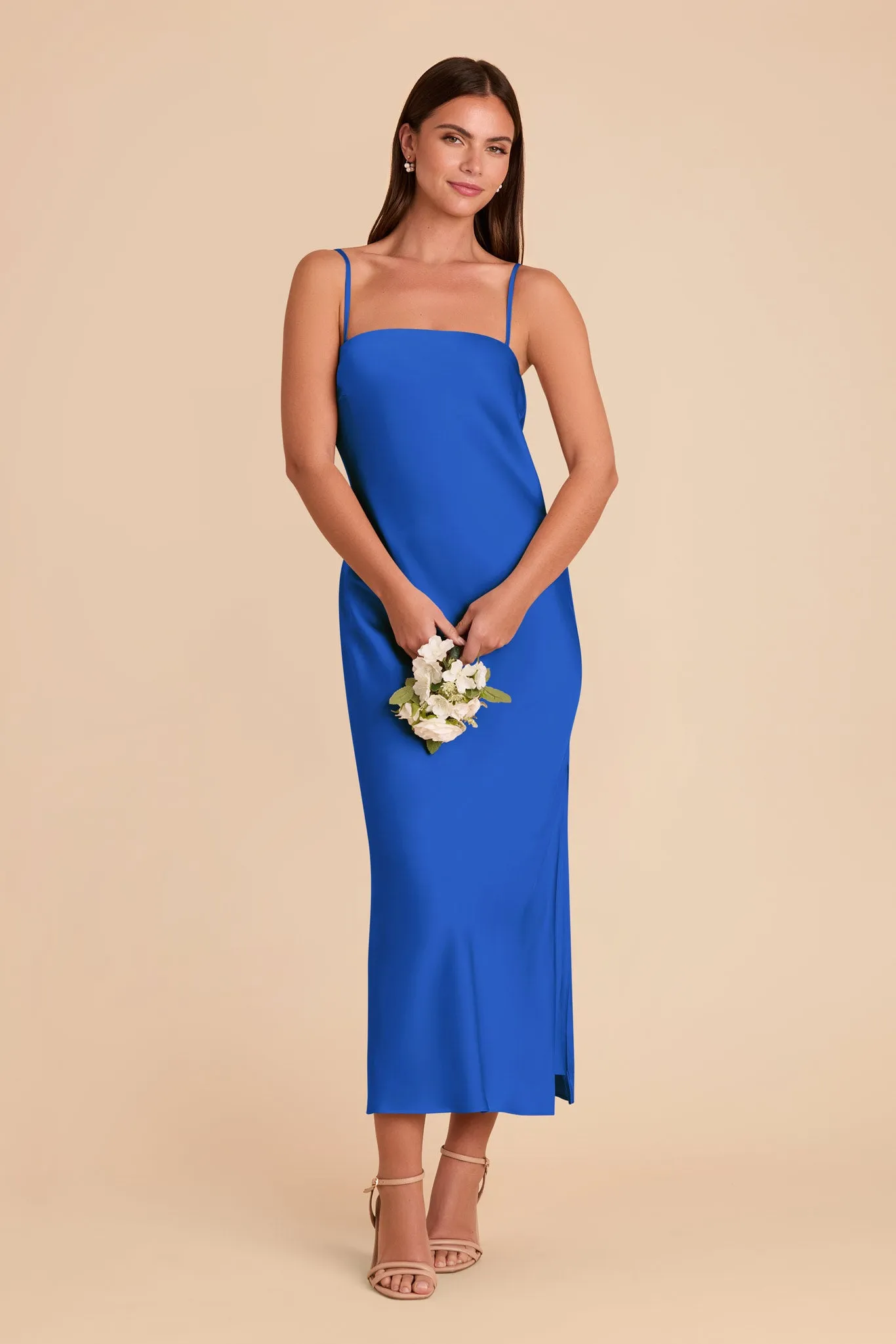 Isla Matte Satin Dress - Cobalt Blue sold by Birdy Grey product image thumbnail 4