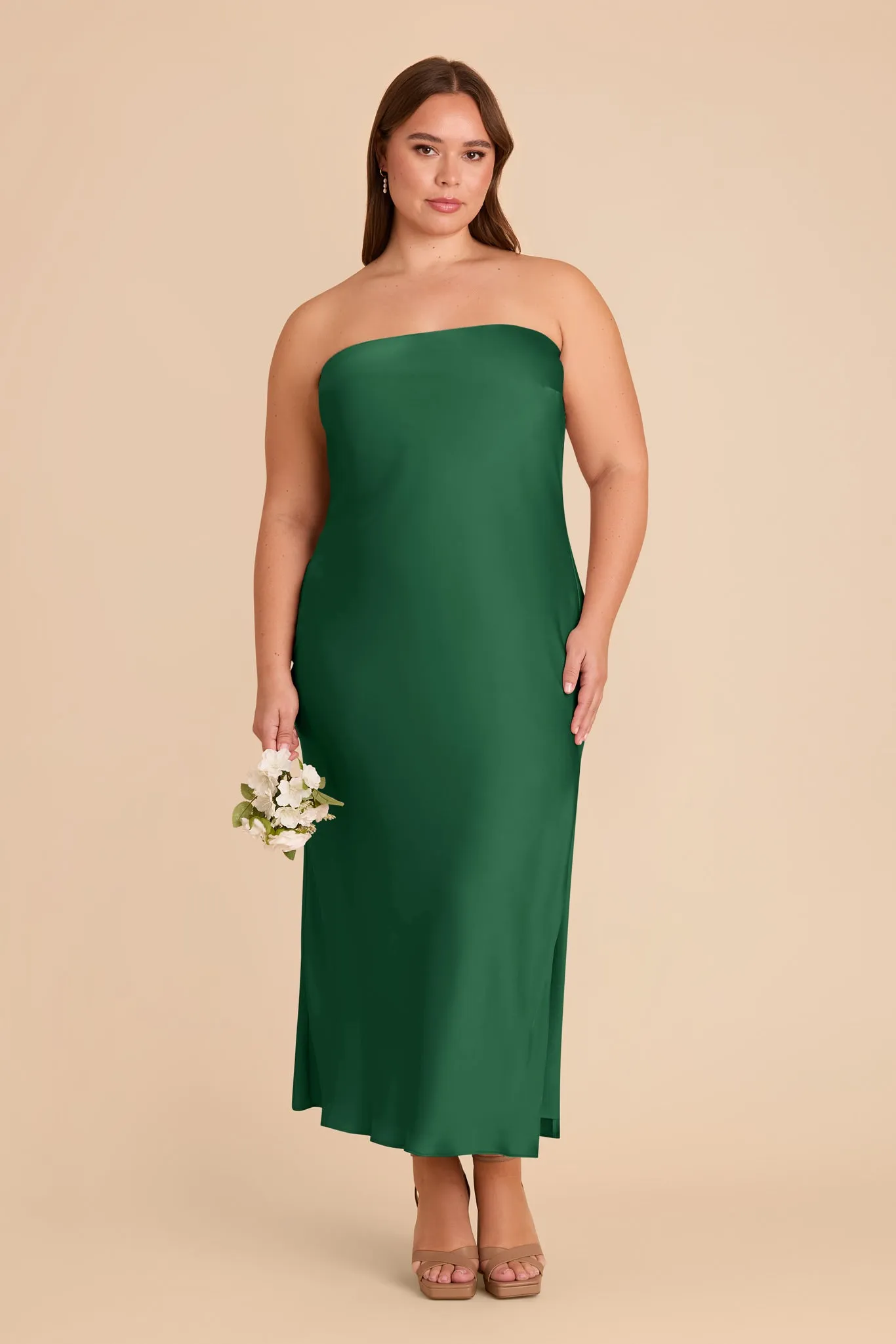 Isla Matte Satin Dress - Forest Green sold by Birdy Grey product image thumbnail 2