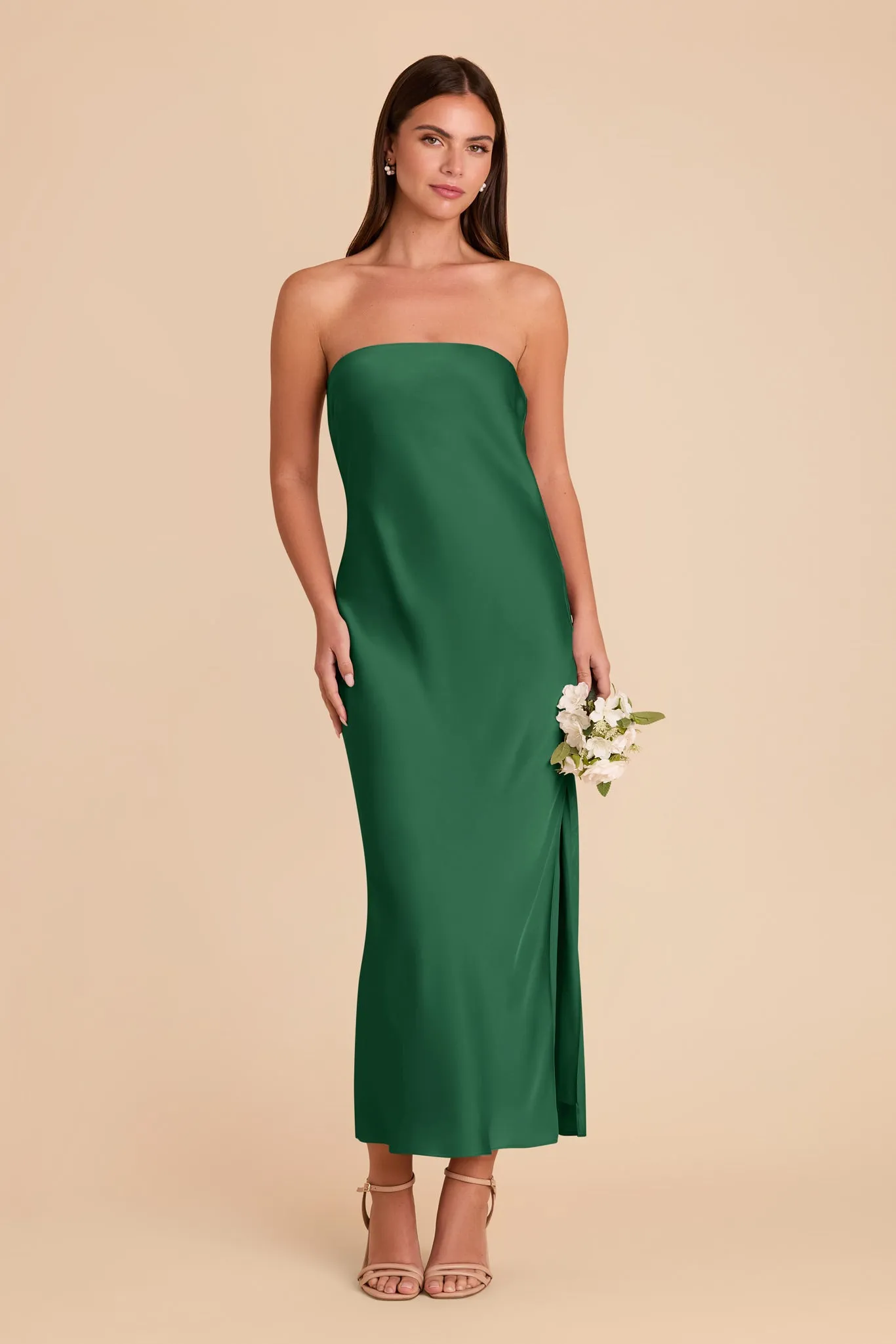 Isla Matte Satin Dress - Forest Green sold by Birdy Grey