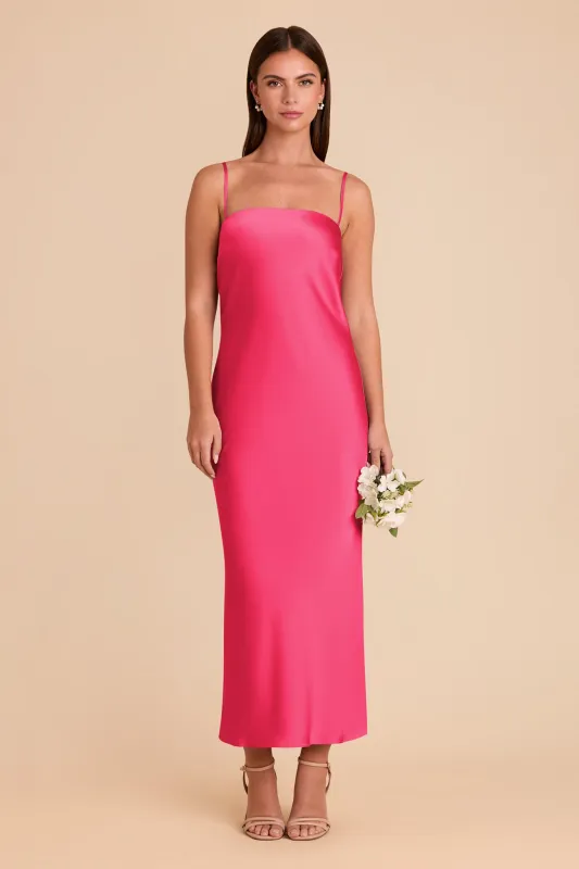 Isla Matte Satin Dress - Fuchsia sold by Birdy Grey