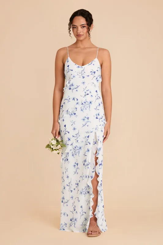 Valentina Chiffon Dress - Blue Le Fleur sold by Birdy Grey