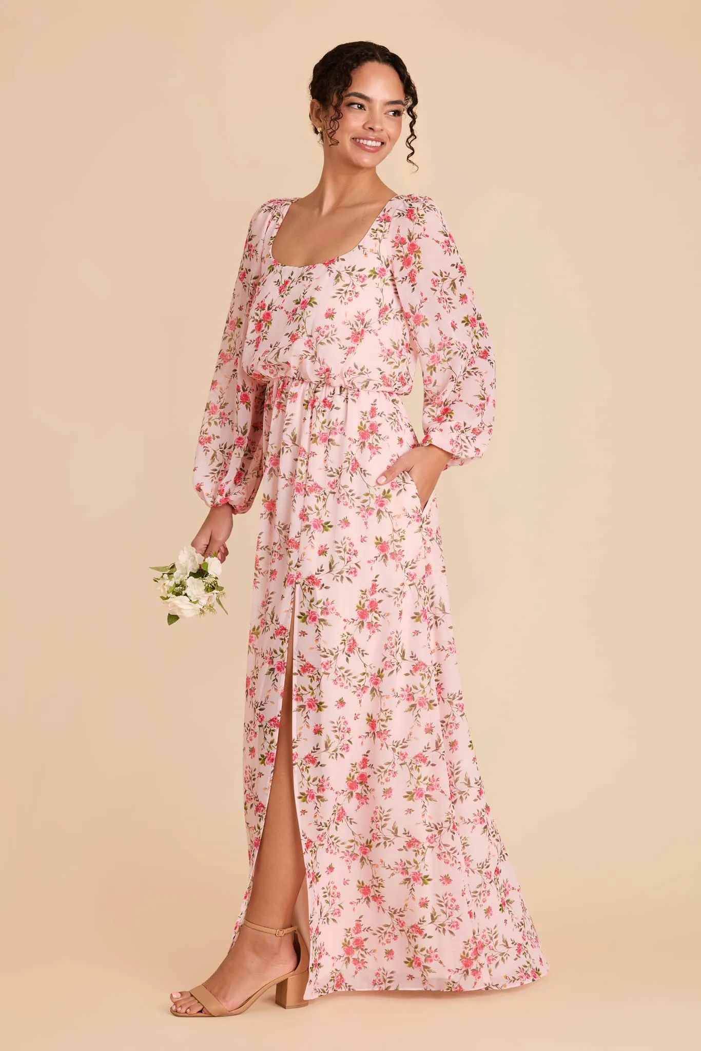 Eloise Chiffon Dress - Wild Rose Garden sold by Birdy Grey product image thumbnail 3