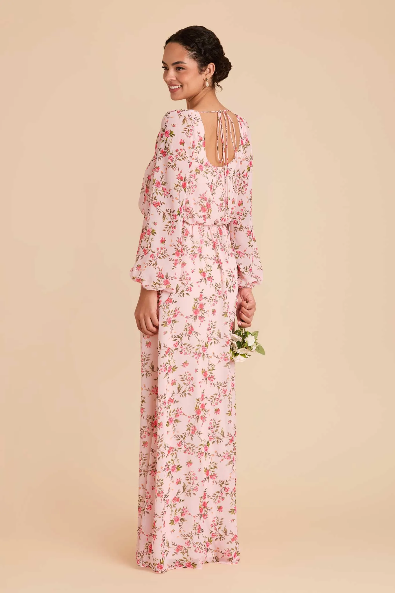 Eloise Chiffon Dress - Wild Rose Garden sold by Birdy Grey product image thumbnail 5