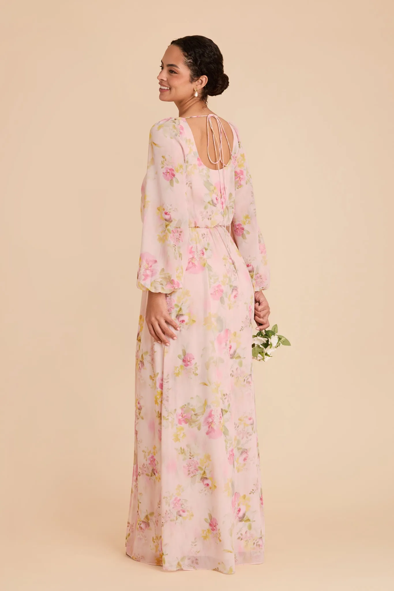 Eloise Chiffon Dress - Vintage Pink Floral sold by Birdy Grey product image thumbnail 4