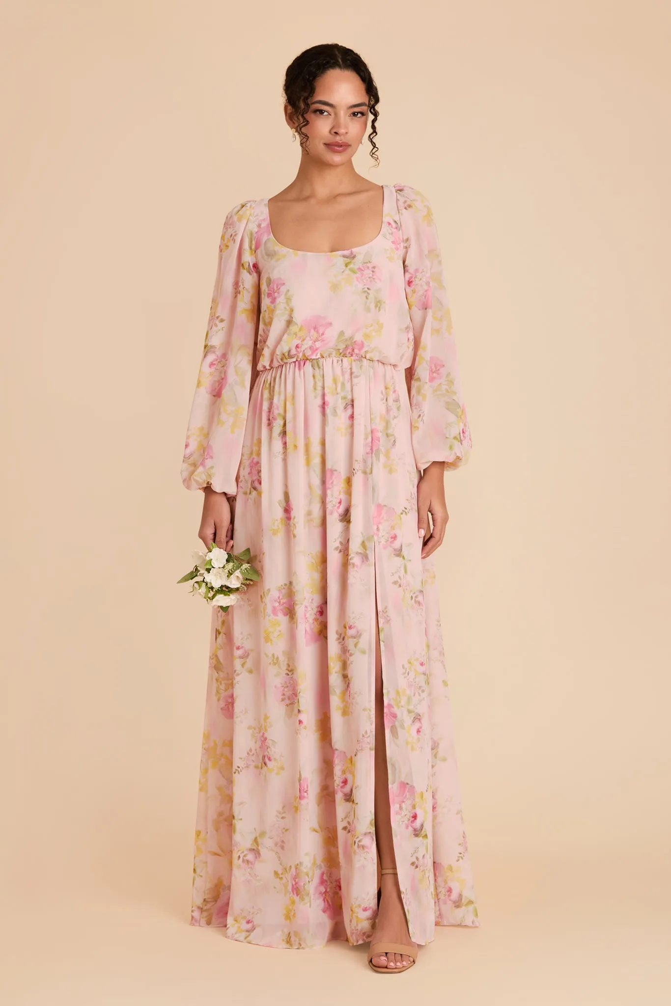 Eloise Chiffon Dress - Vintage Pink Floral sold by Birdy Grey